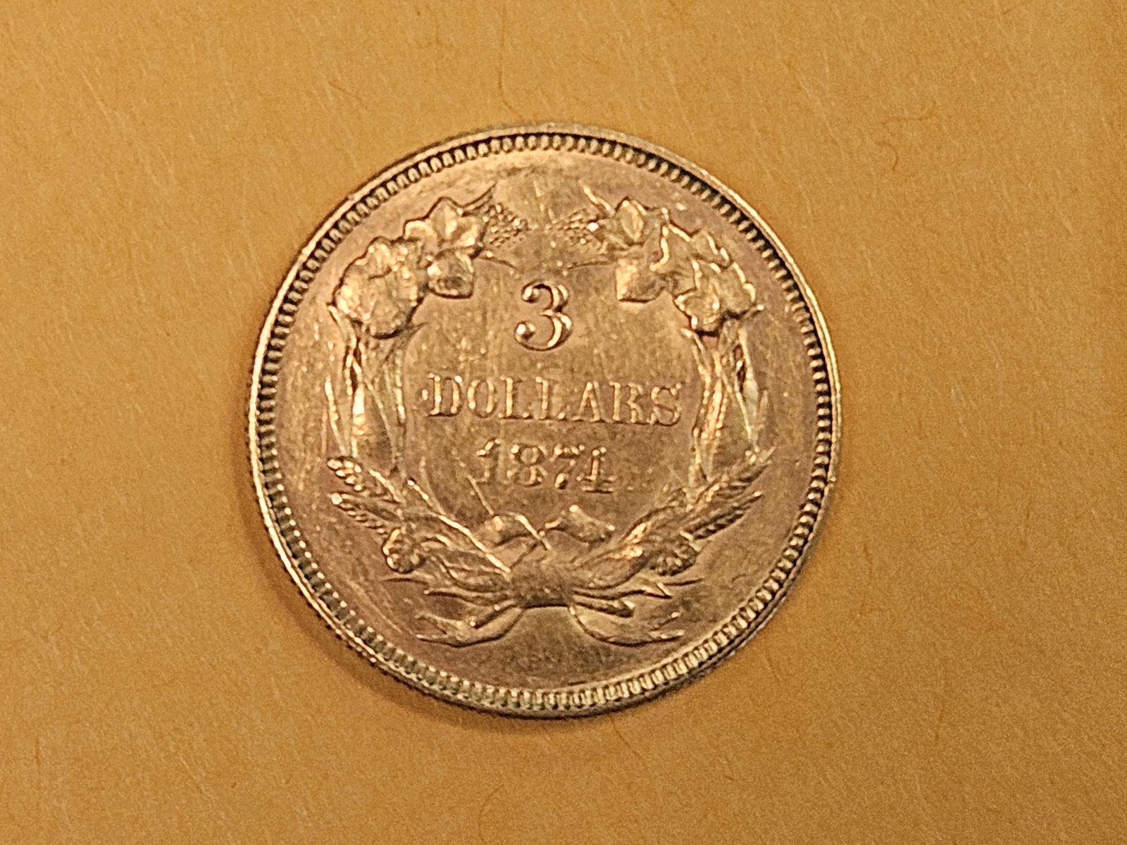 GOLD! SCARCE! Brilliant About Uncirculated GOLD THREE DOLLAR - 7