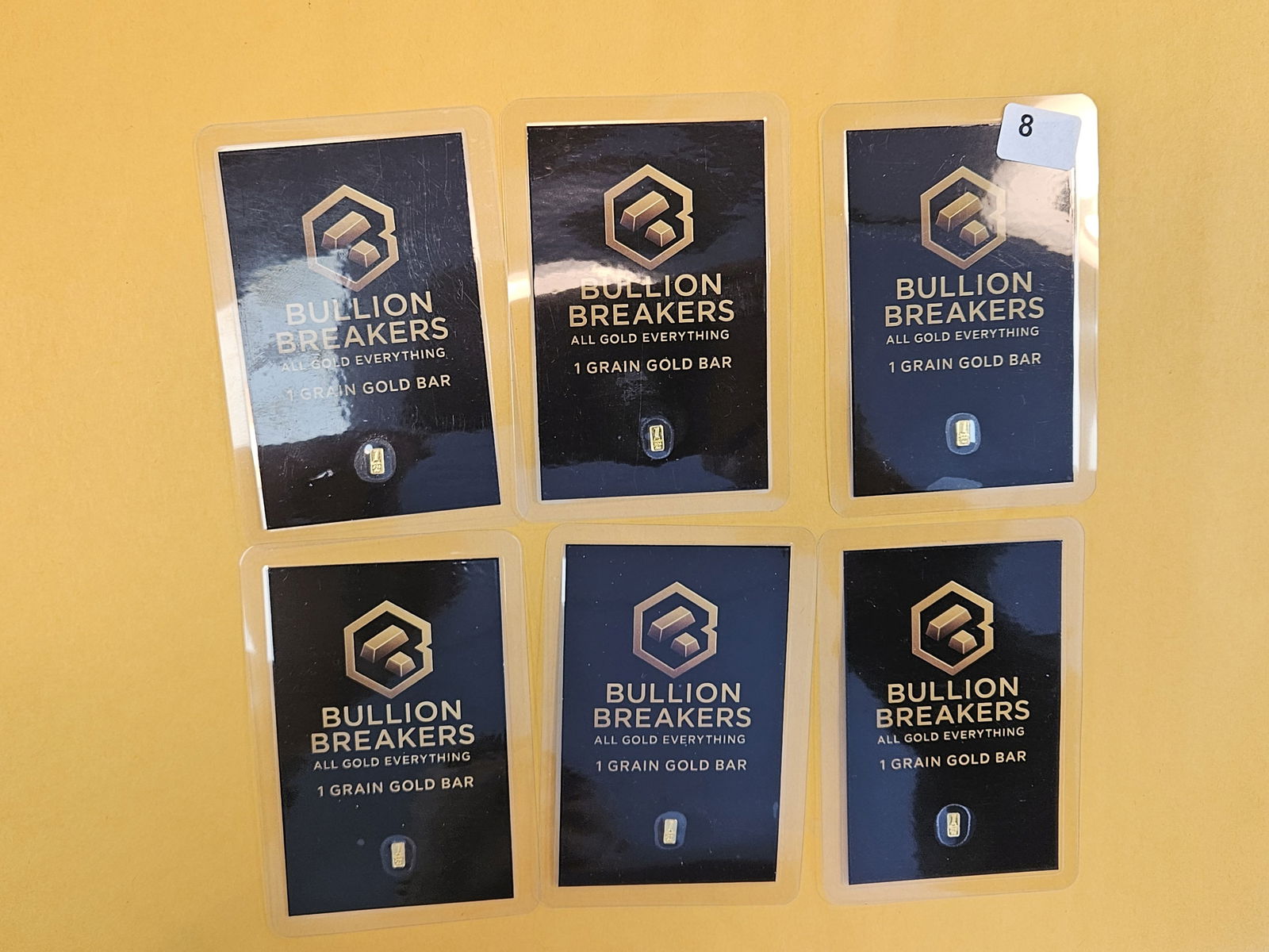 GOLD! Six One Grain .999 fine gold bars: Bullion Breakers