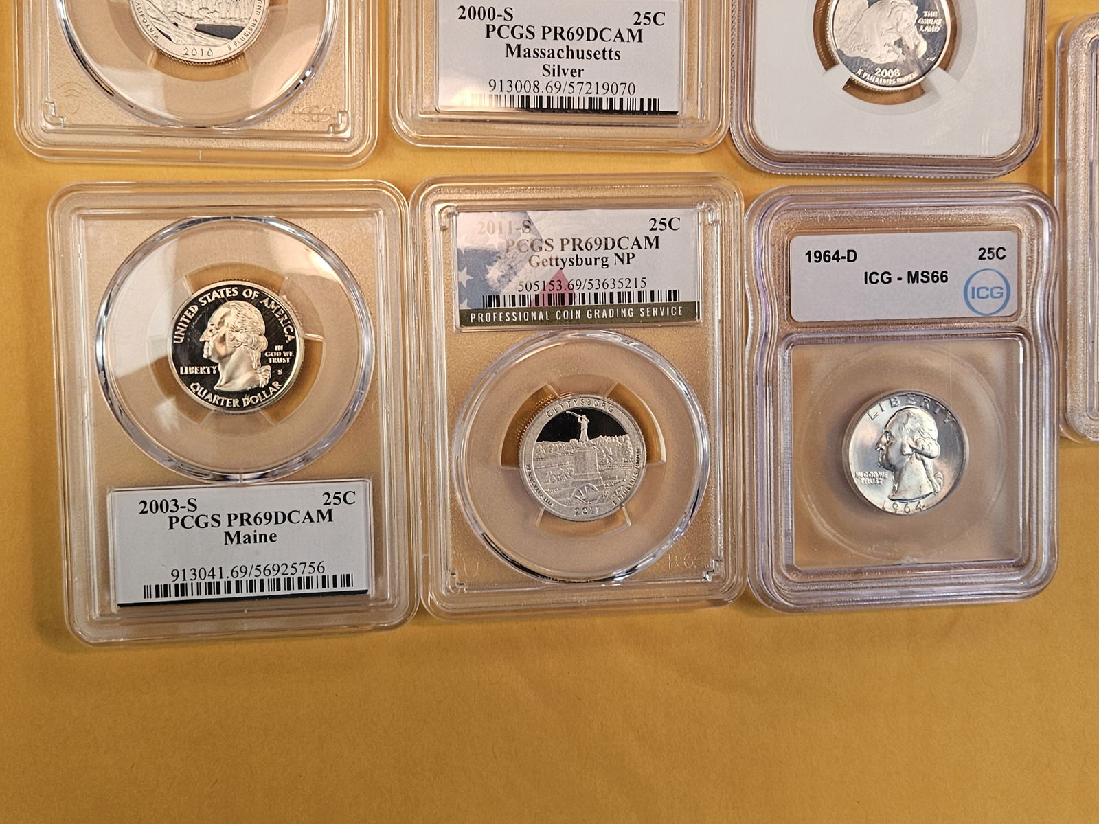 Seven PCGS, ICG and NGC-graded GEM or better Washington Quarters - 3