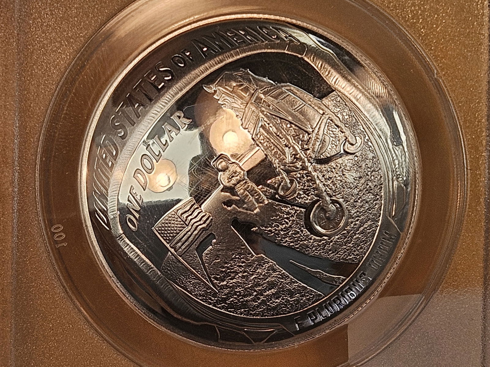 PERFECT! ANACS 2019-P APOLLO II Commemorative Silver Dollar in Proof 70 Deep Cameo - 4