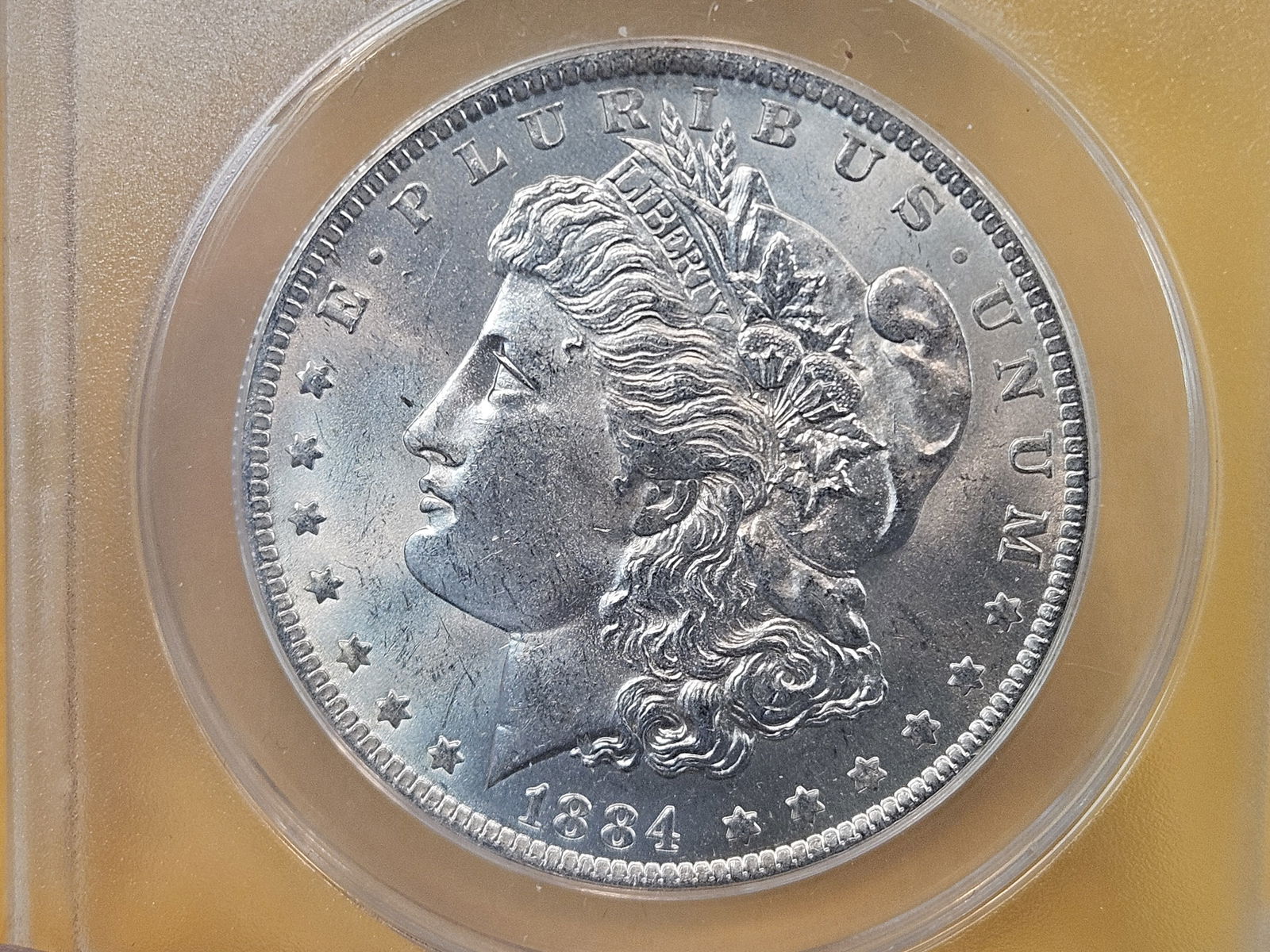 ANACS 1884-O Morgan Dollar in Mint State 63: Solid 