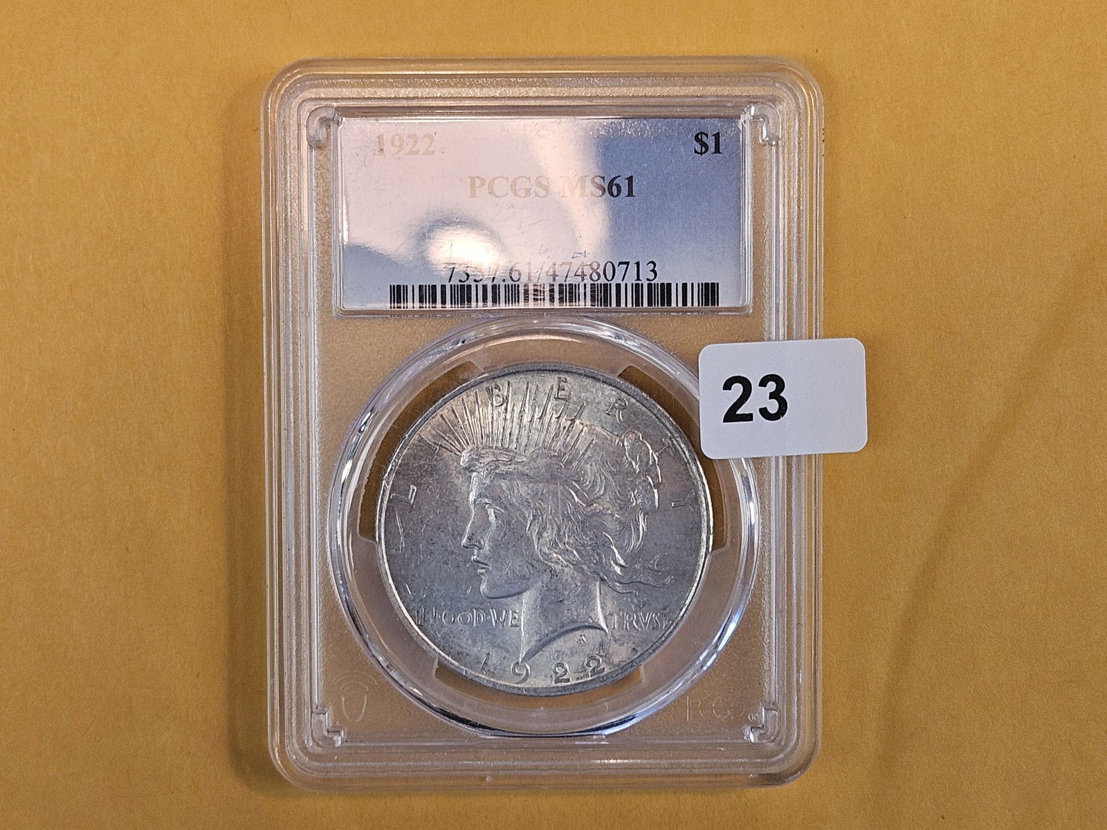 PCGS 1922 Peace Silver Dollar in Mint State 61 - 2