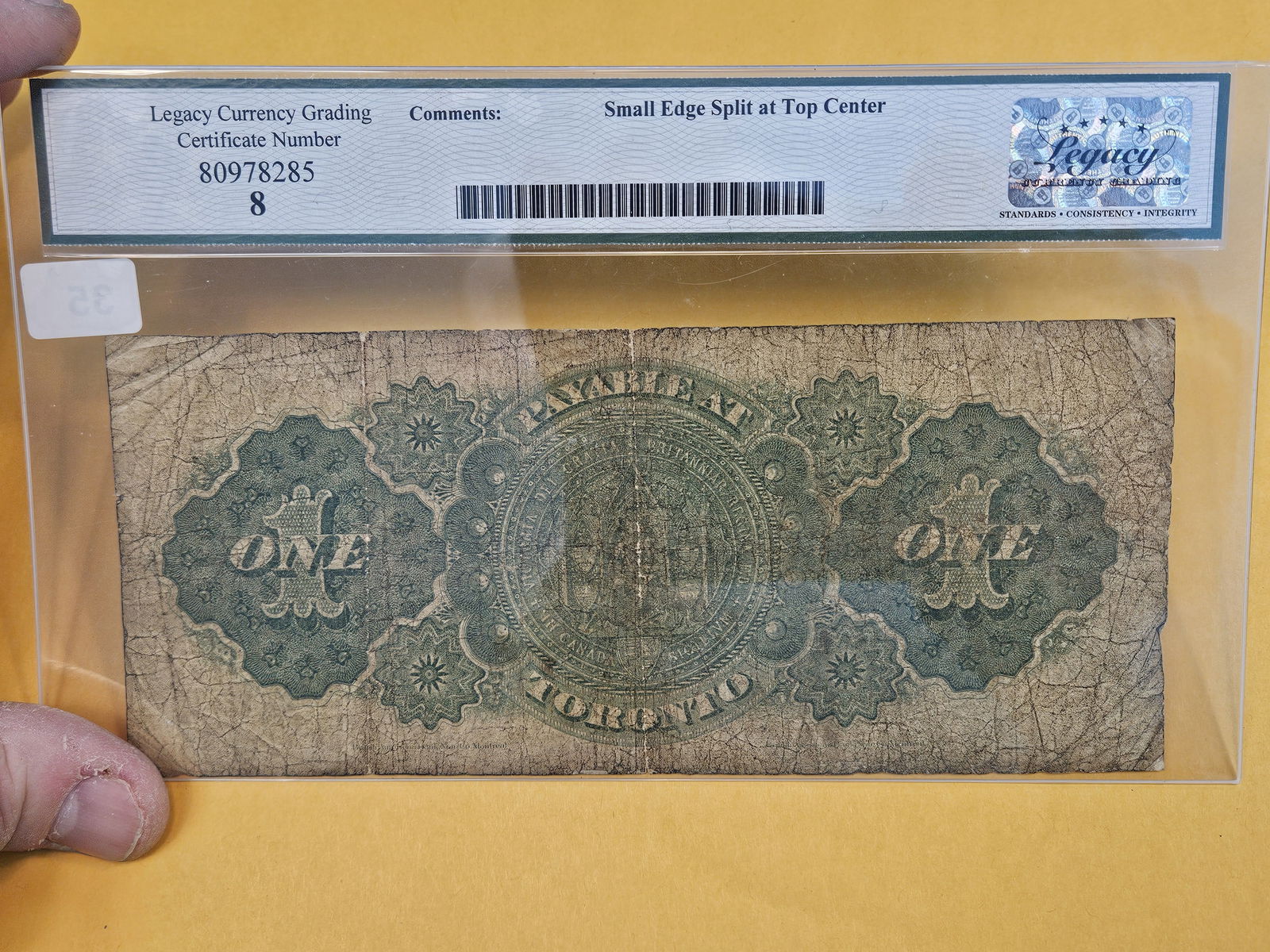 Legacy Grading Dominion of Canada 1878 One Dollar in Very Good - 8 - 2