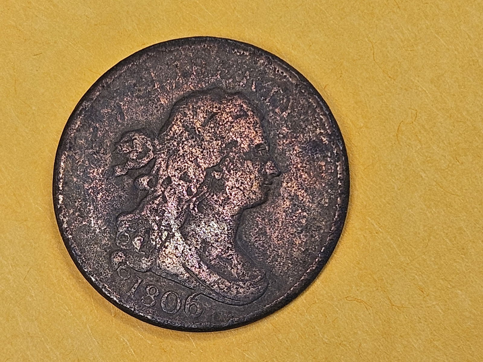 1806 Draped Bust Half Cent in Fine - details (1 of 6)