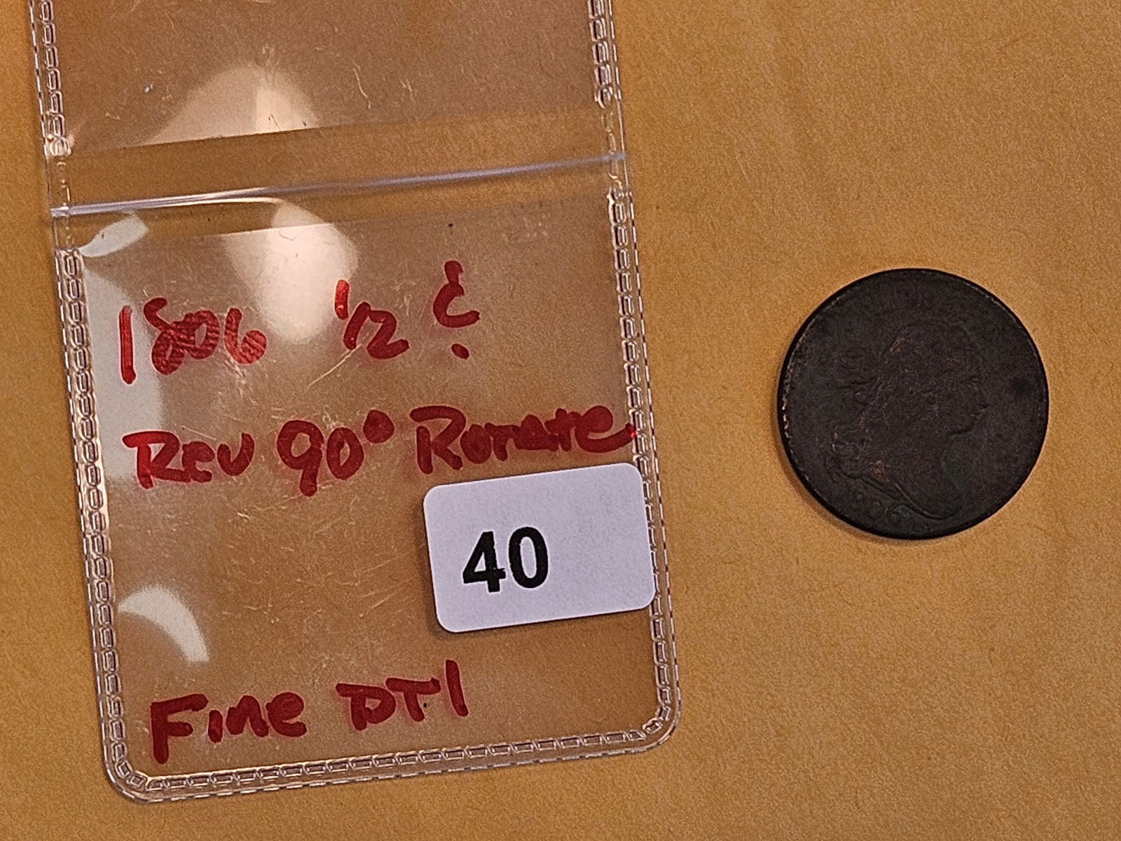 1806 Draped Bust Half Cent in Fine - details - 2