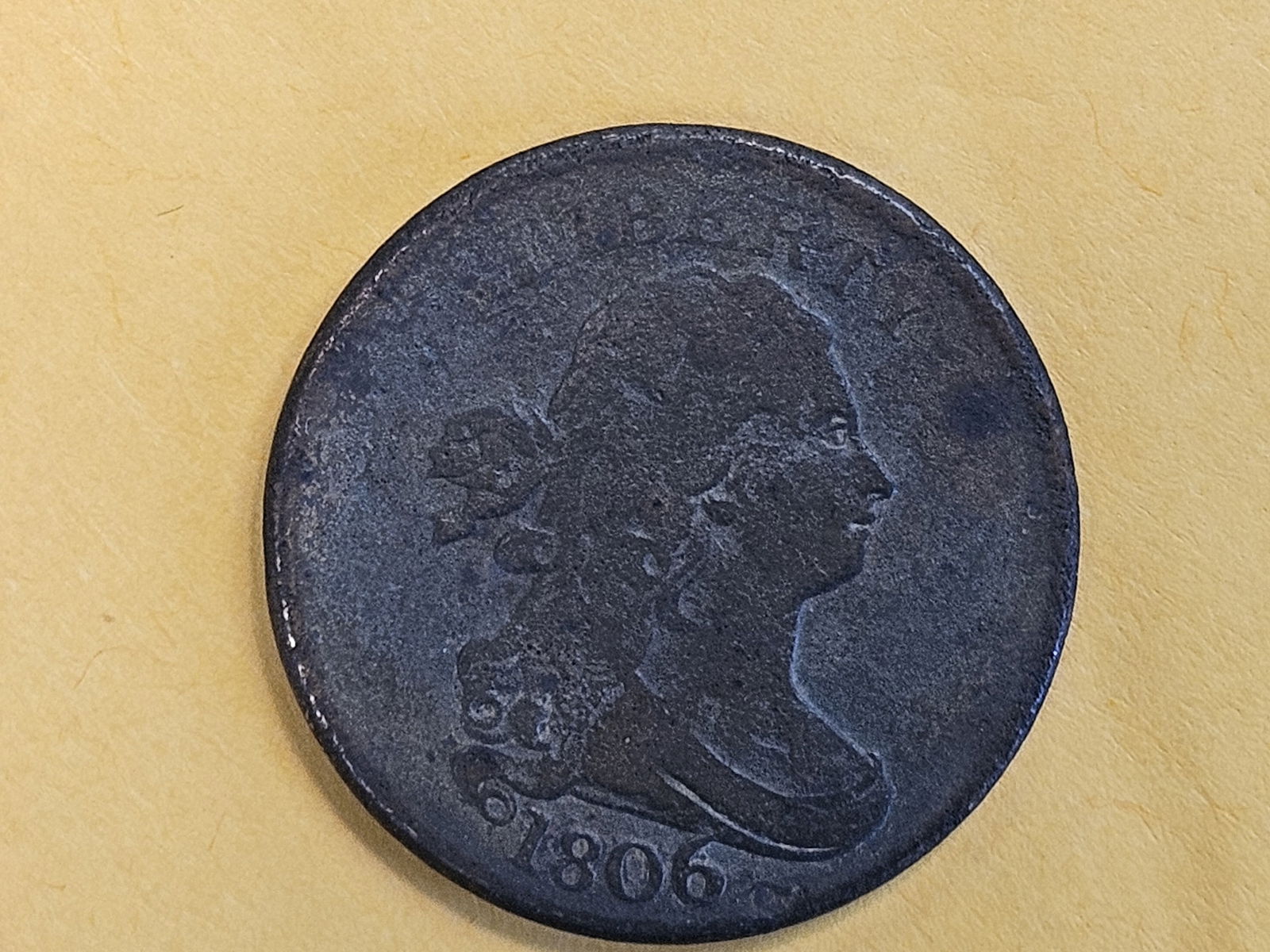 1806 Draped Bust Half Cent in Fine - details - 4