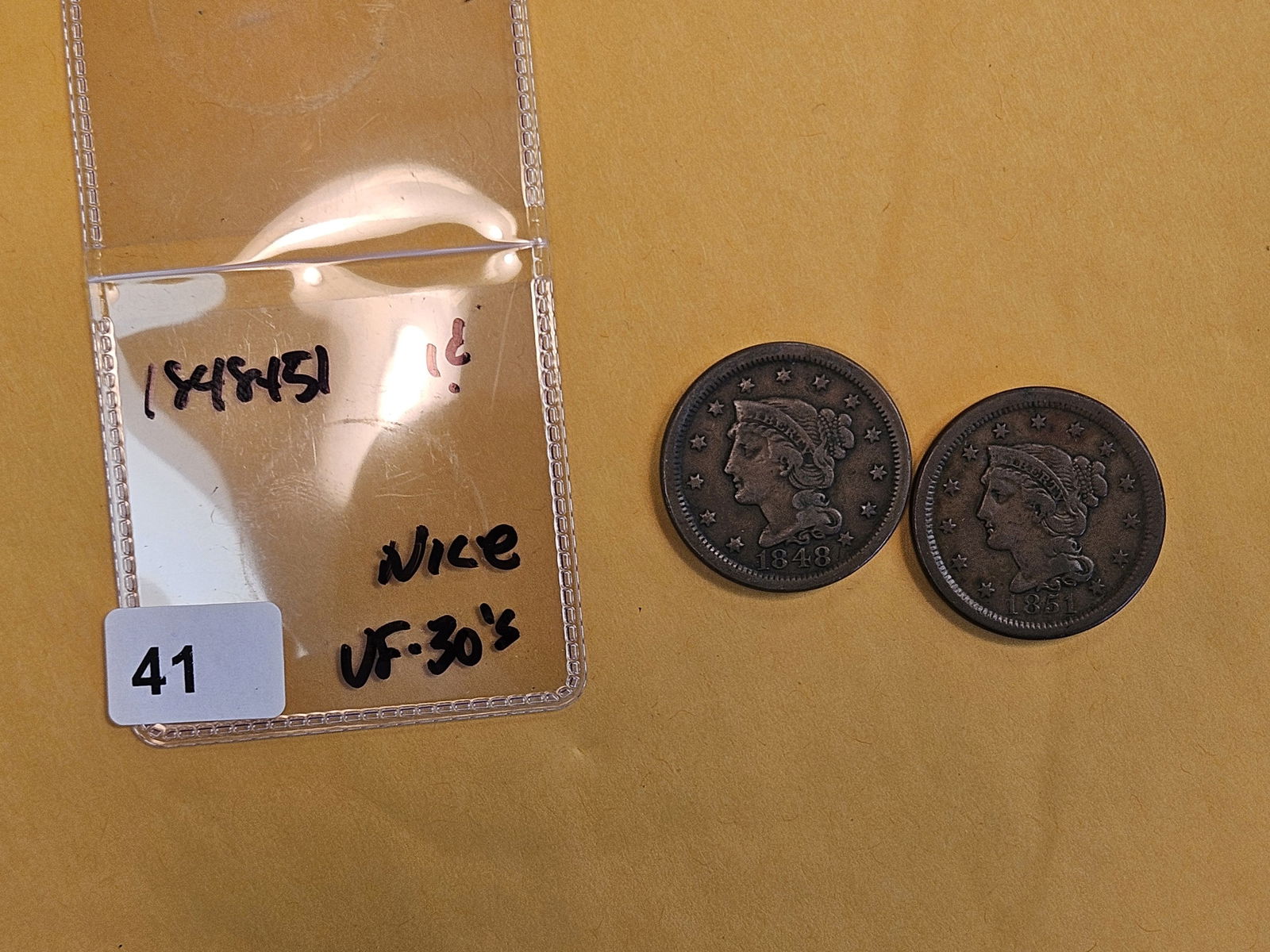 1848 and 1851 Braided Hair Large Cents - 2