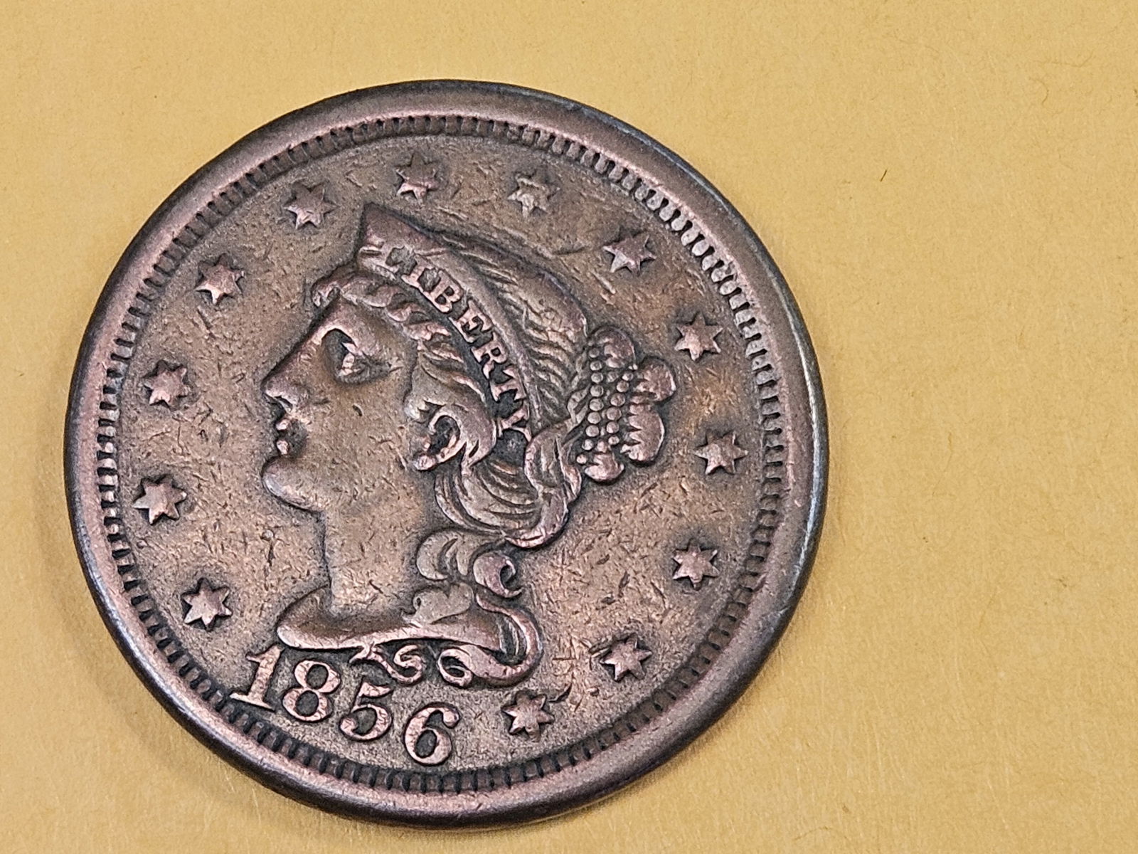 1856 Braided Hair Large Cent - 3