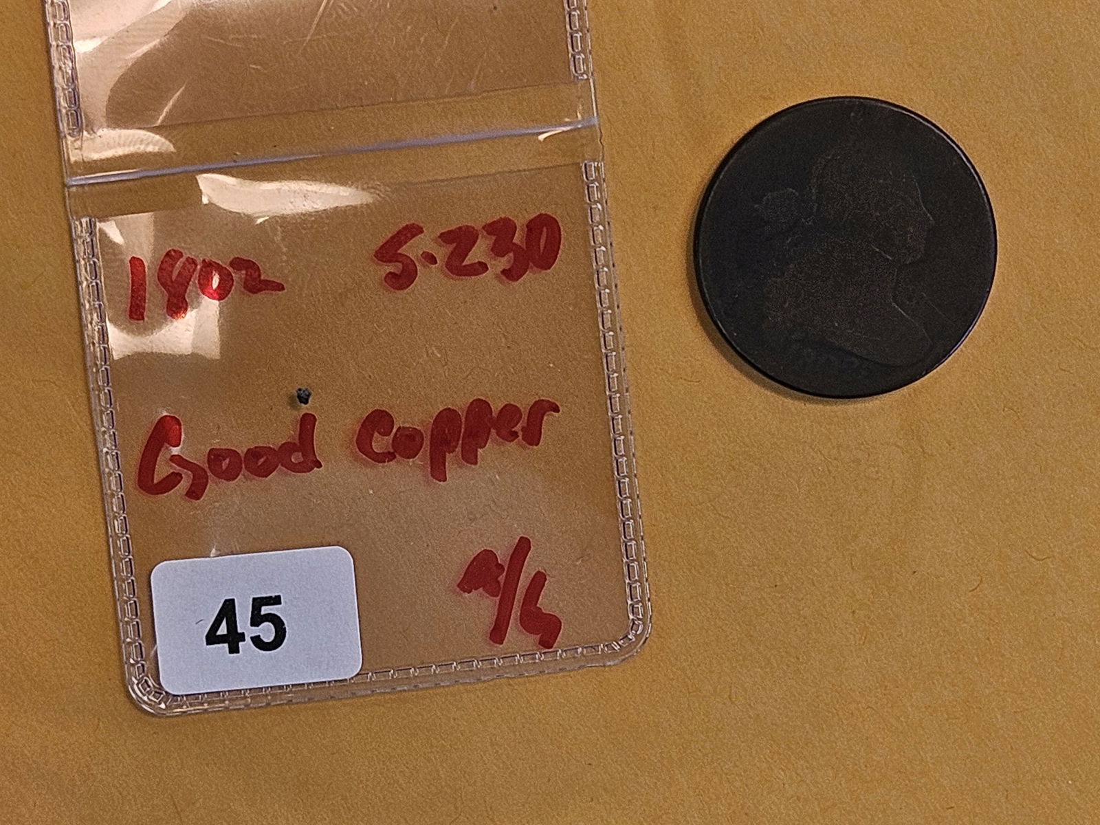 1802 Draped Bust Large Cent in About Good - 2