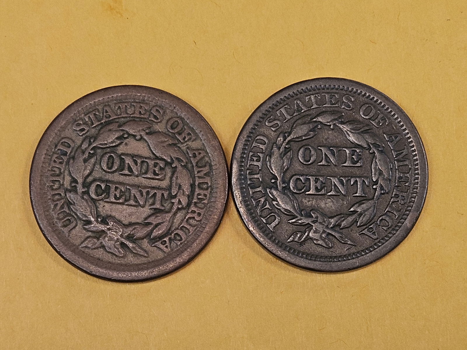 1845 and 1851 Braided Hair Large Cents - 4