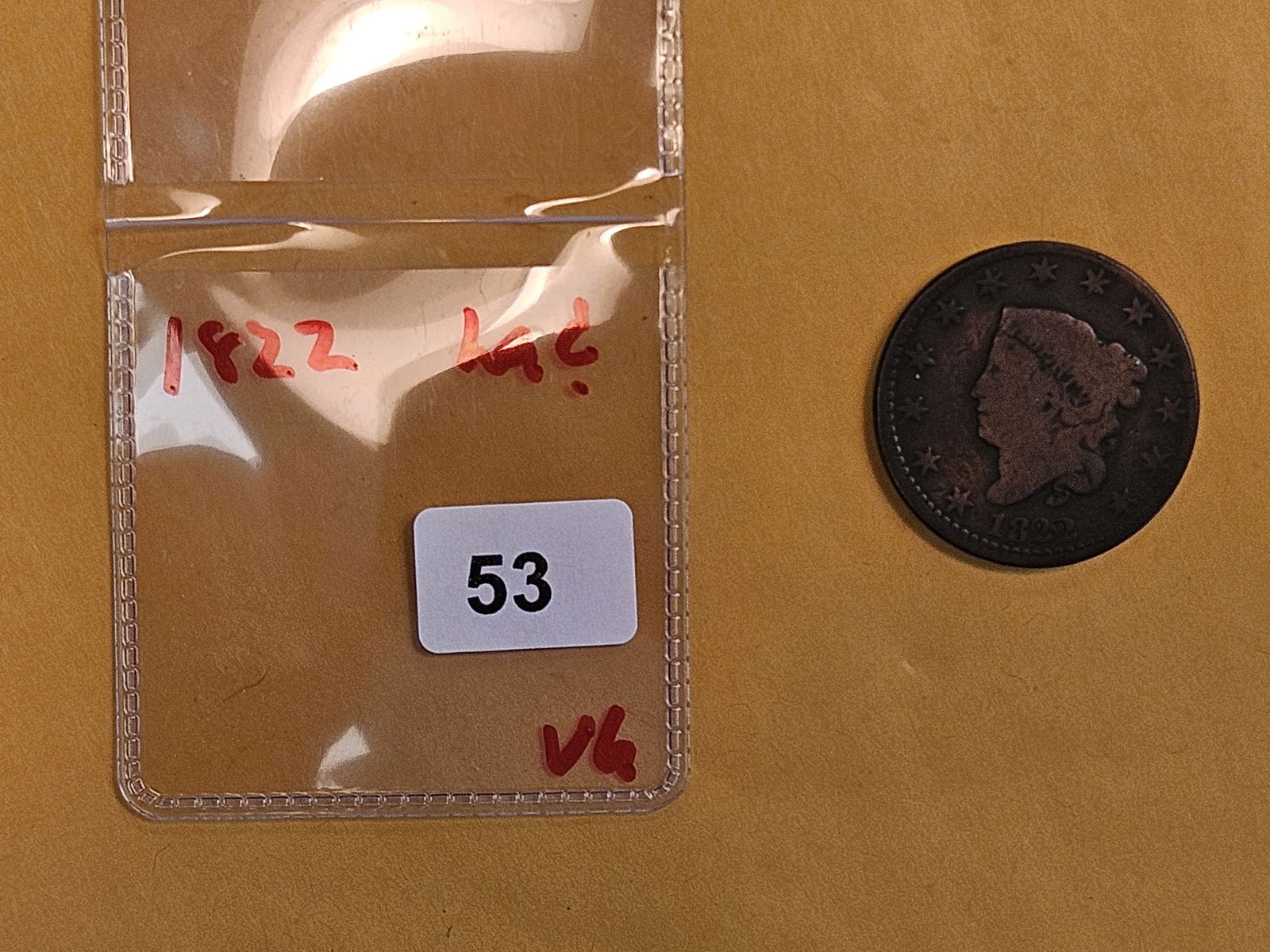 1822 Coronet Head Large Cent in Very Good - 2