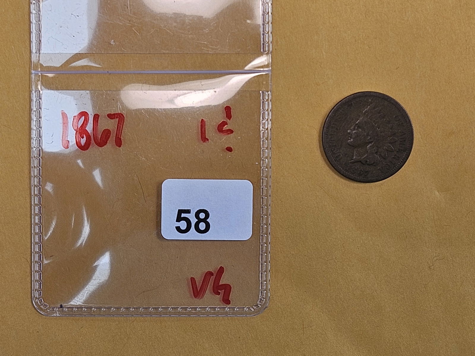 Semi-Key 1867 Indian cent - 2