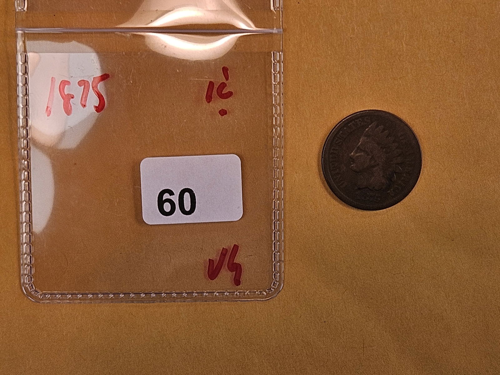 Better Date 1875 Indian cent - 2