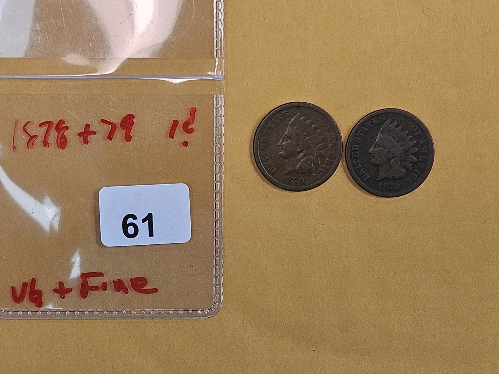 Two Better Date Indian Cents in Very Good to Fine - 2