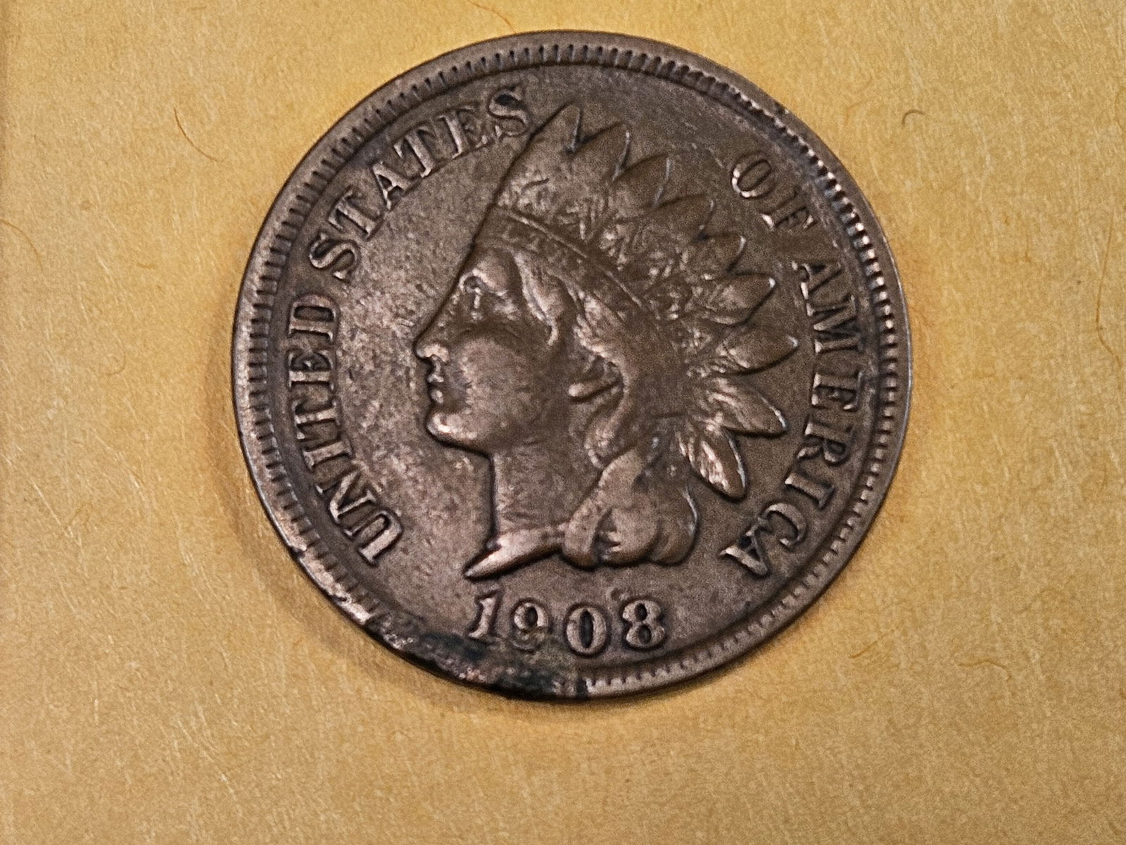 * Semi-key 1908-S Indian cent in Very Fine plus - details (1 of 5)