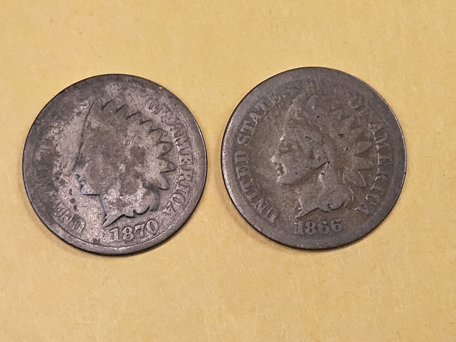 Two Semi-Key Indian Cents in Good (1 of 4)
