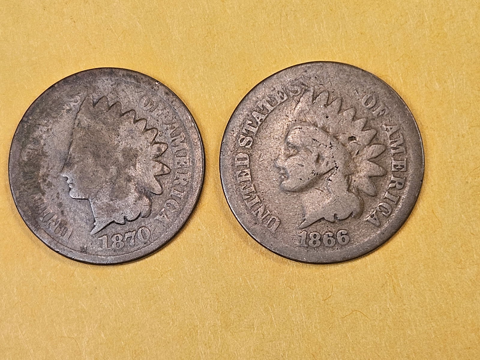 Two Semi-Key Indian Cents in Good - 3