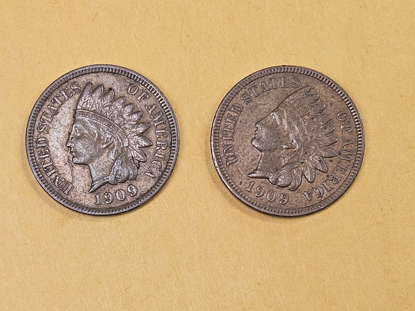 Two last year issue 1909 Indian Cents (1 of 5)