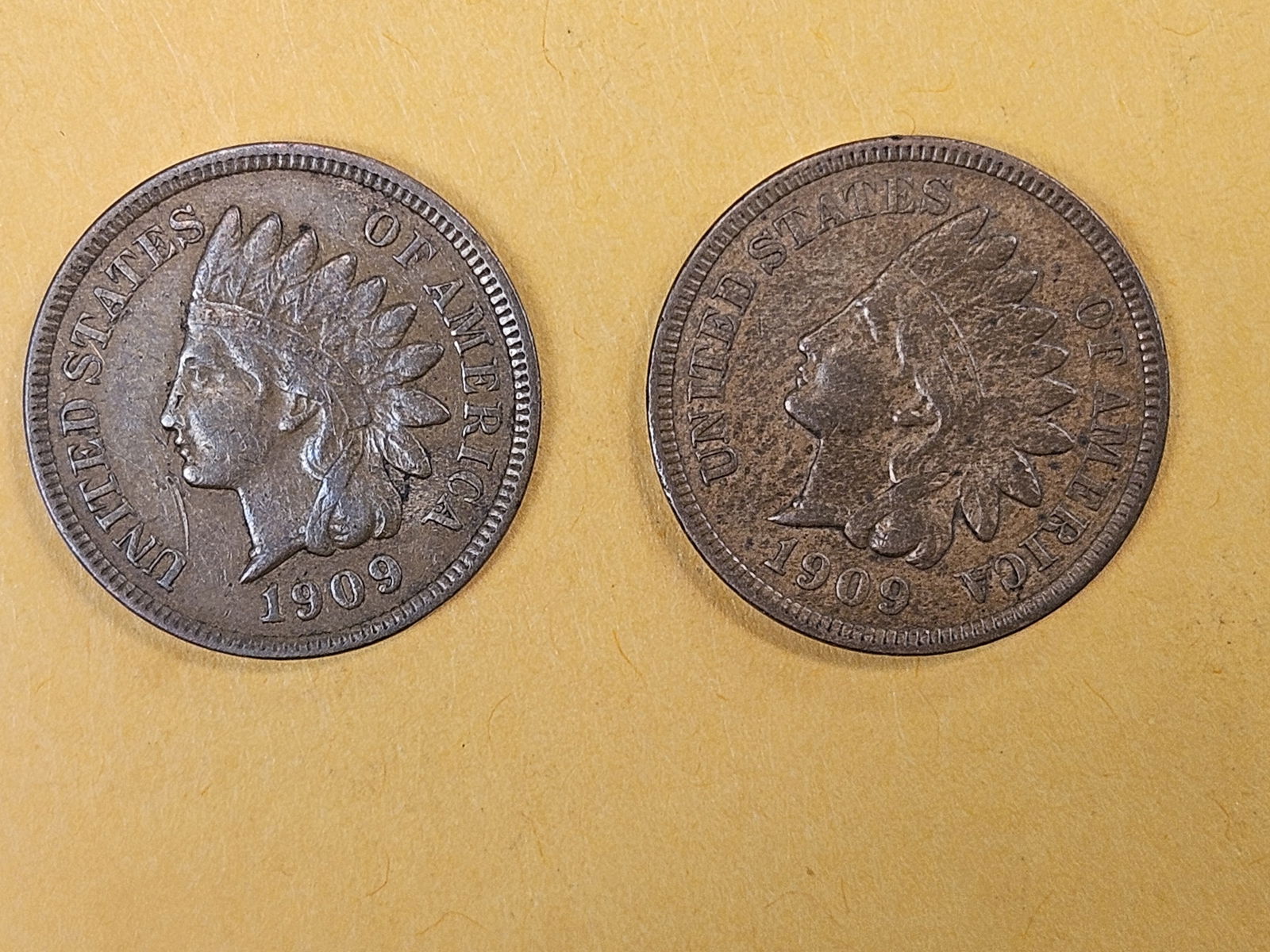 Two last year issue 1909 Indian Cents - 3