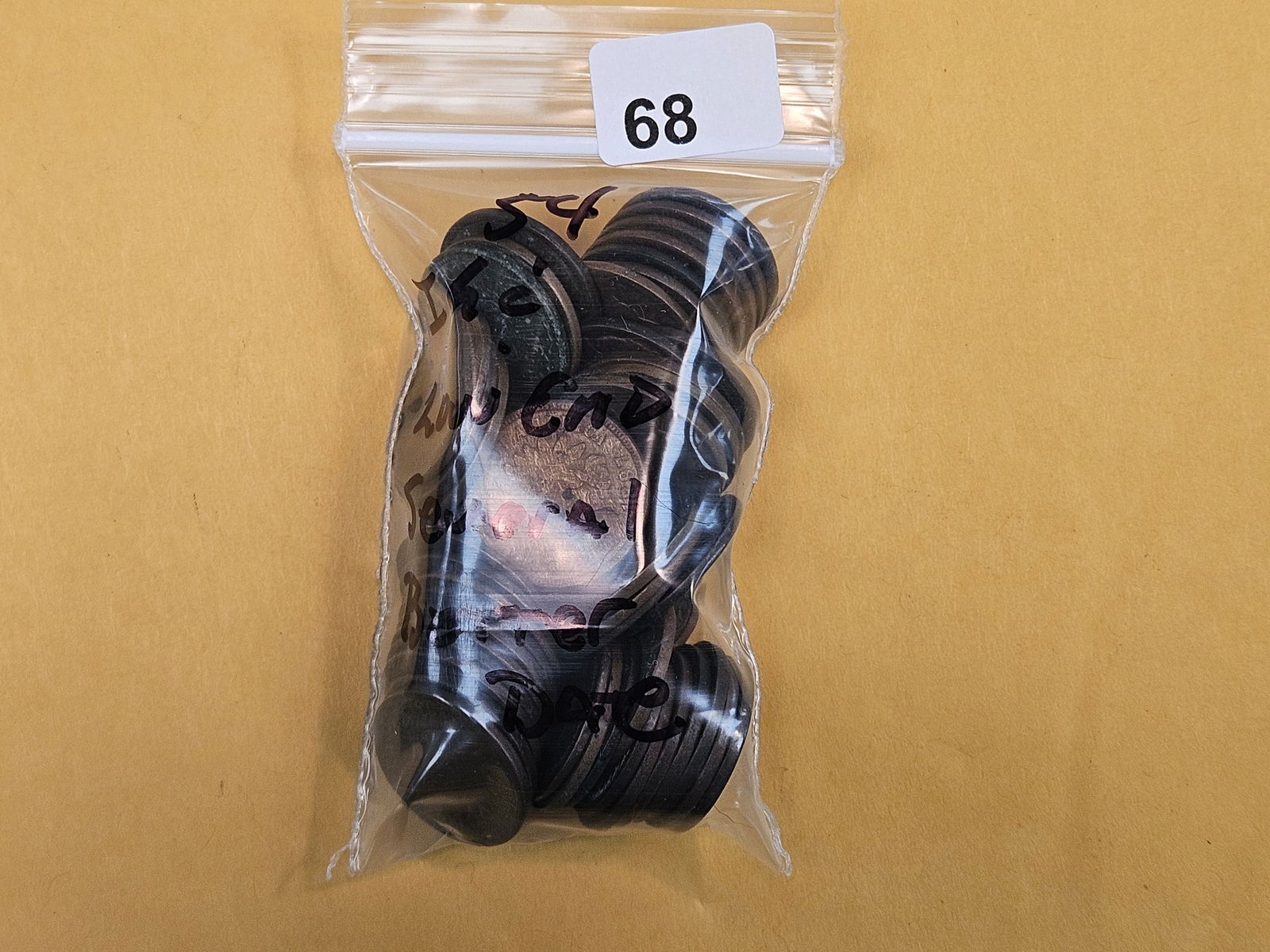 Fifty-four Indian Cents: From dealer. Lower end but has some better dates 