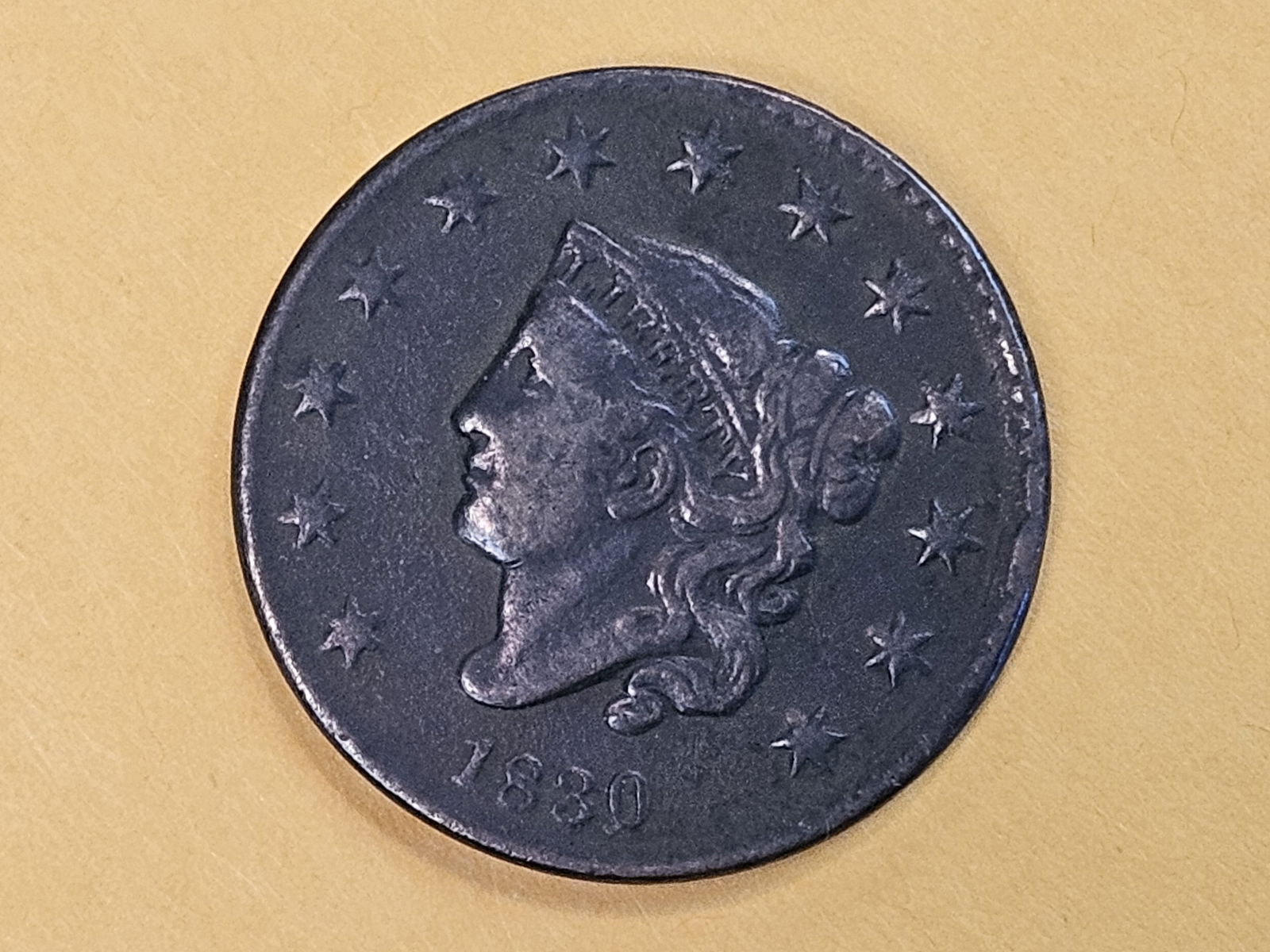 1830 Coronet Head Large Cent - 3