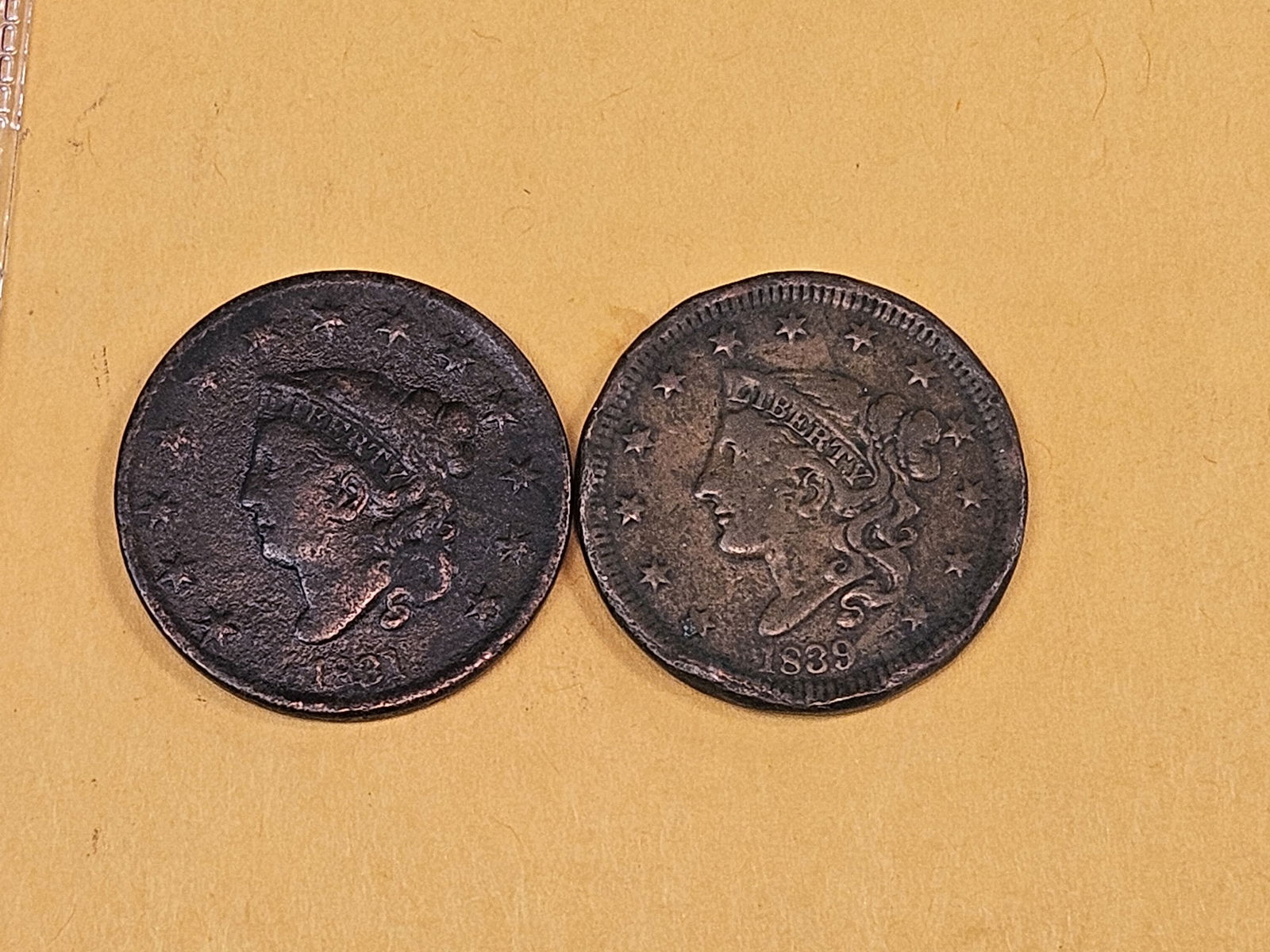 1831 and 1839 Large Cents (1 of 4)