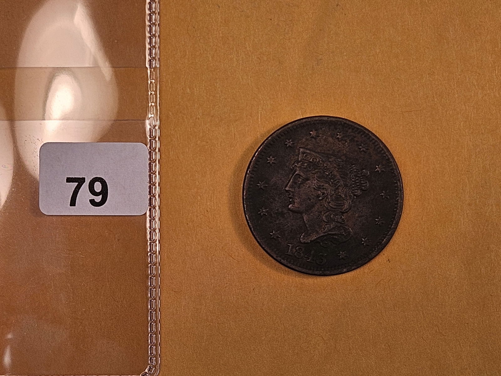 1843 Braided Hair Large cent in Extra Fine - details - 2