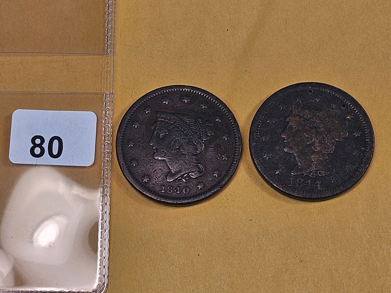 1840 and 1844 Braided Hair Large Cents - 2