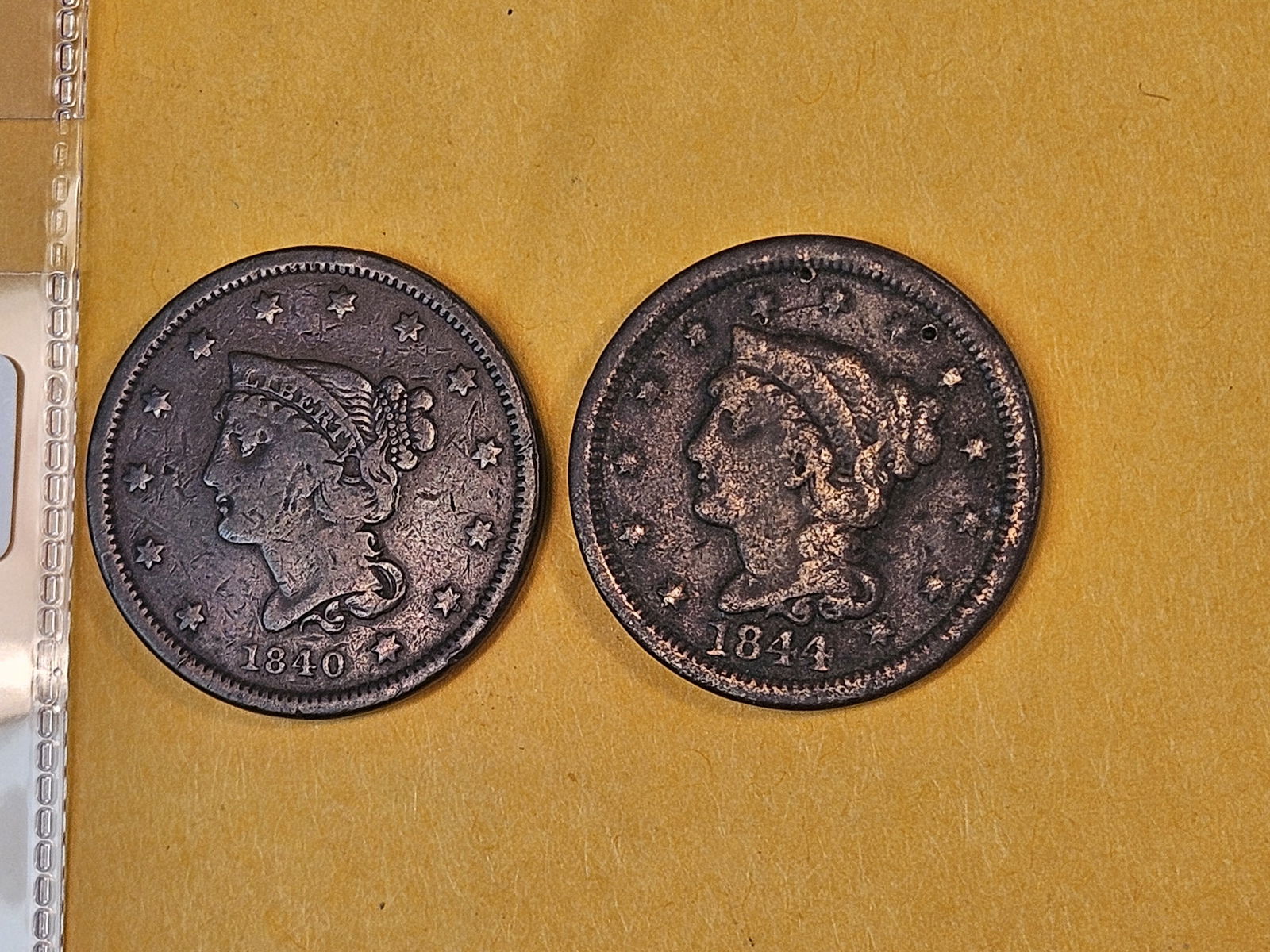 1840 and 1844 Braided Hair Large Cents - 3