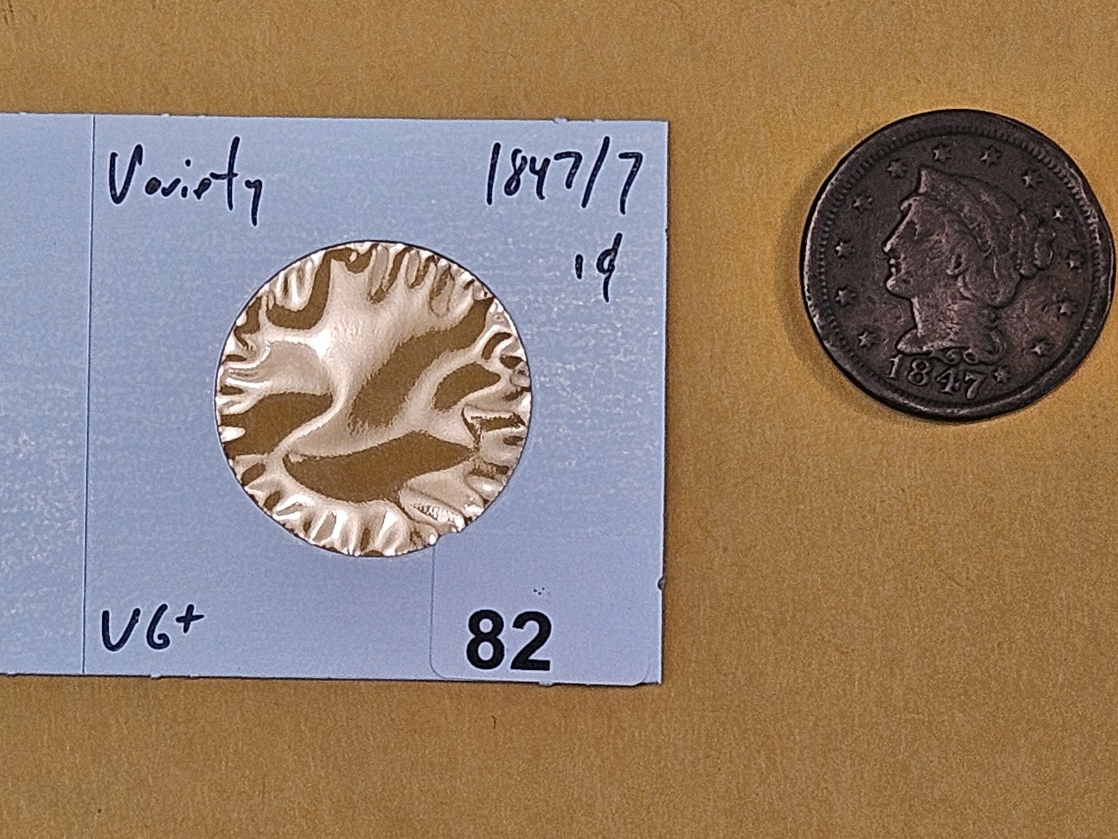 Variety! 1847/7 Braided Hair Large Cent in Very Good plus - 2