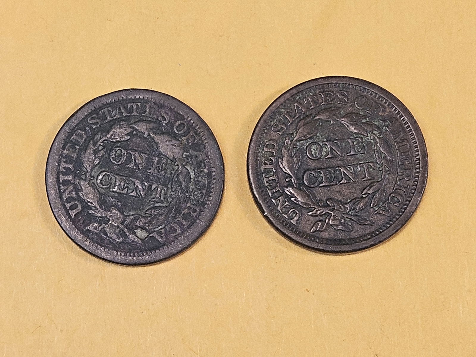 1848 and 1849 Braided Hair Large cents - 4