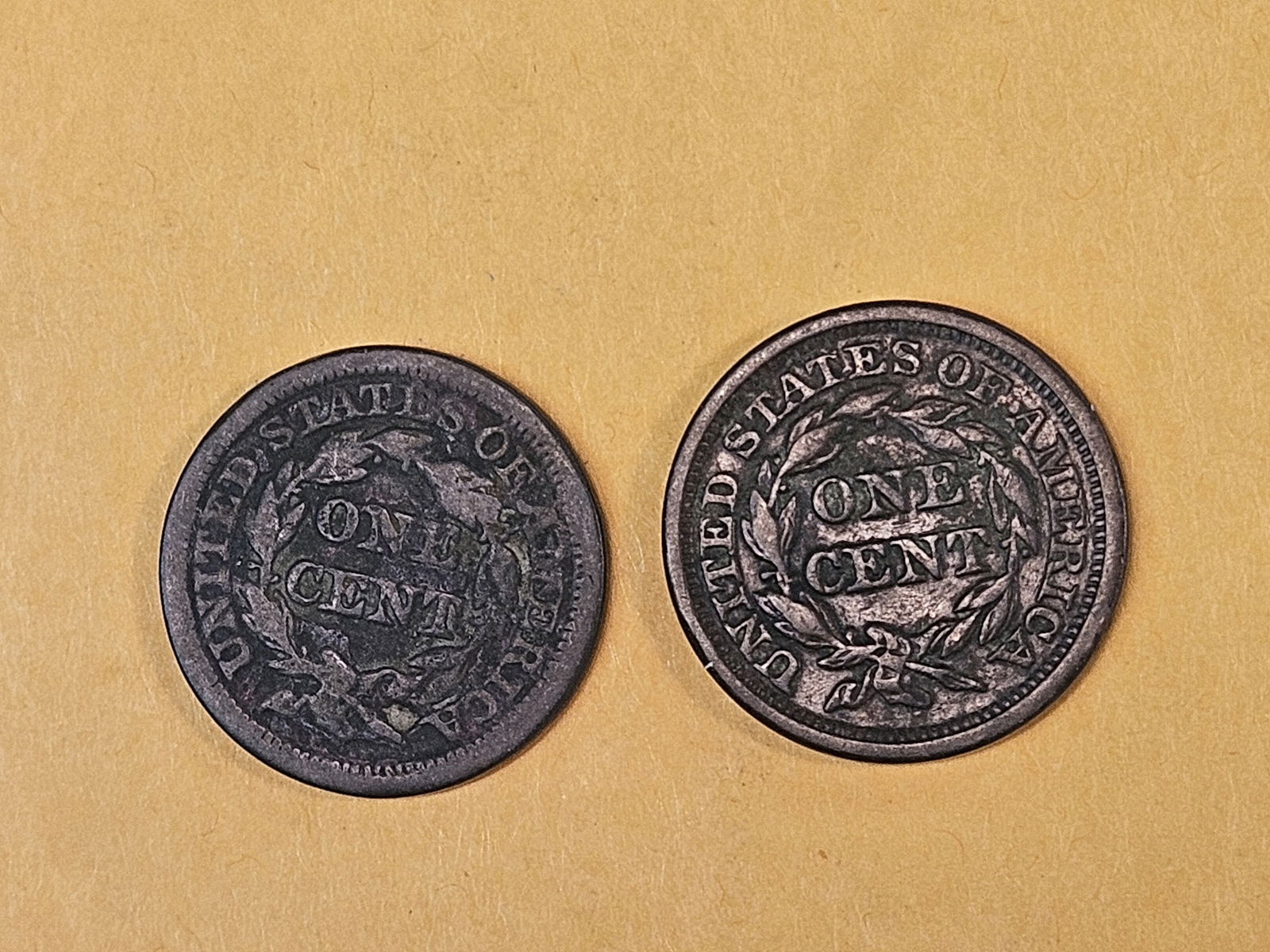 1848 and 1849 Braided Hair Large cents - 5