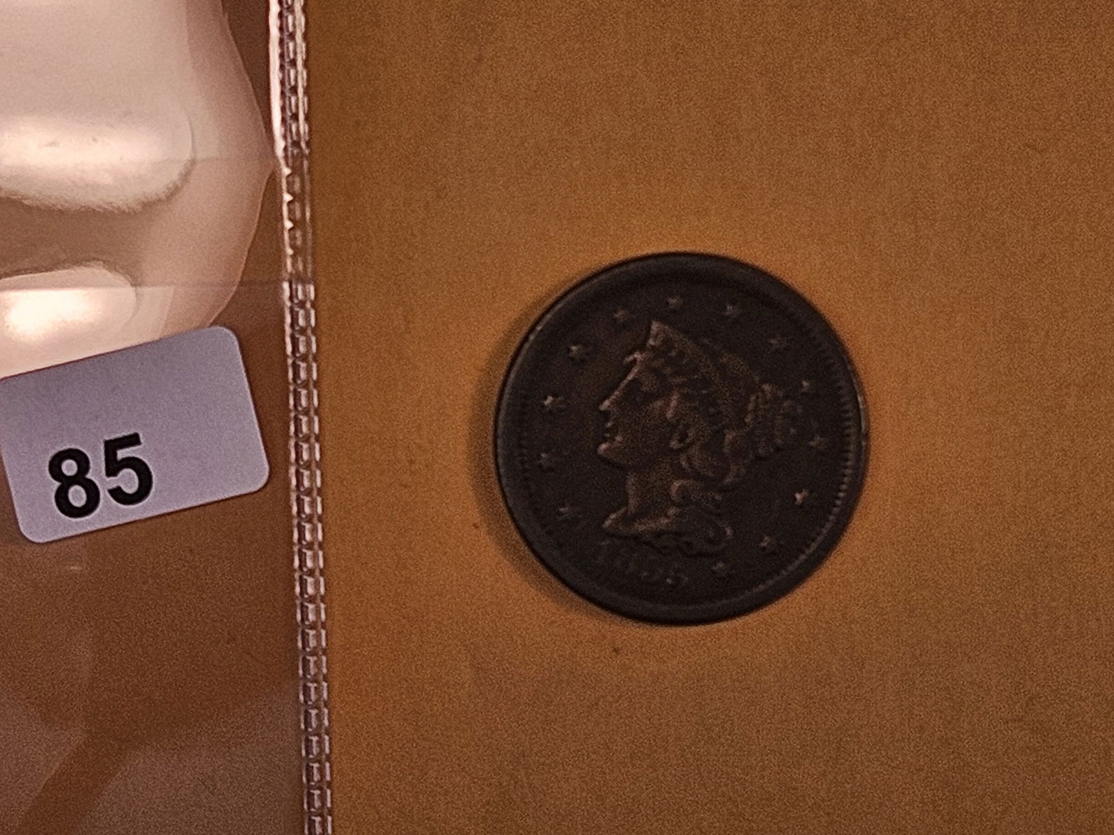 1855 Braided Hair Large Cent in Very Fine - 2