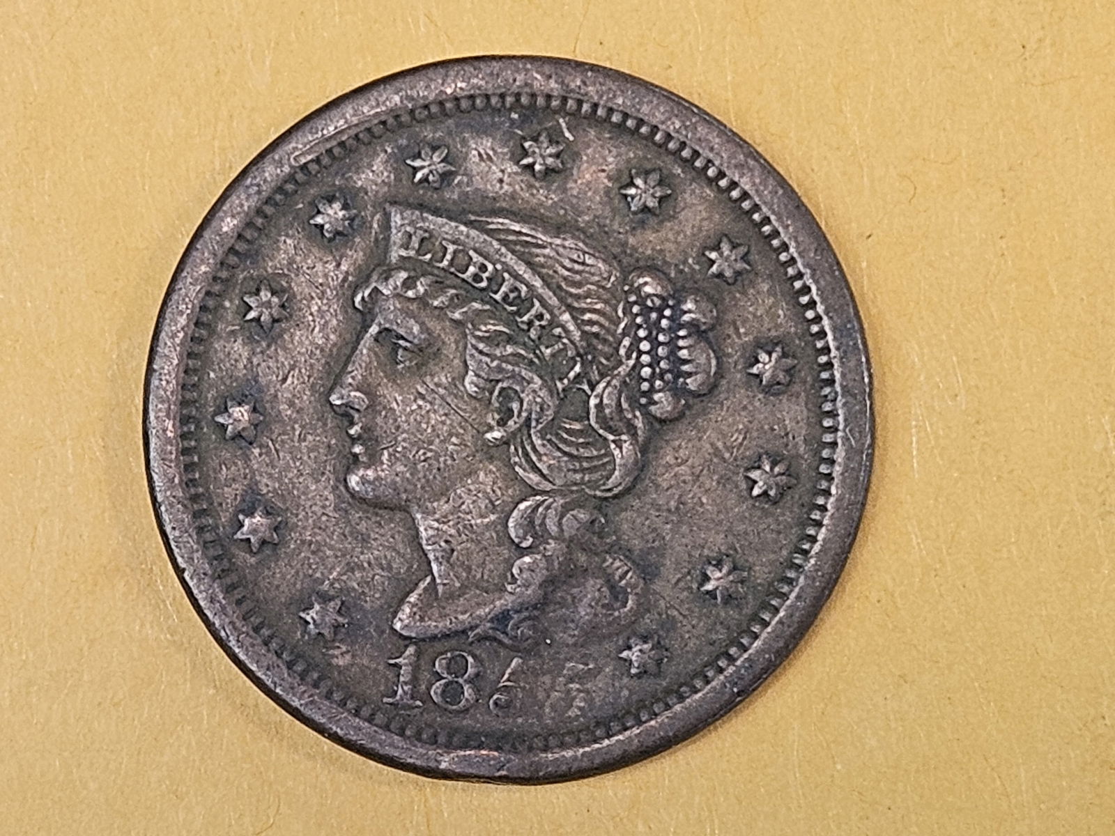 1855 Braided Hair Large Cent in Very Fine plus - 4