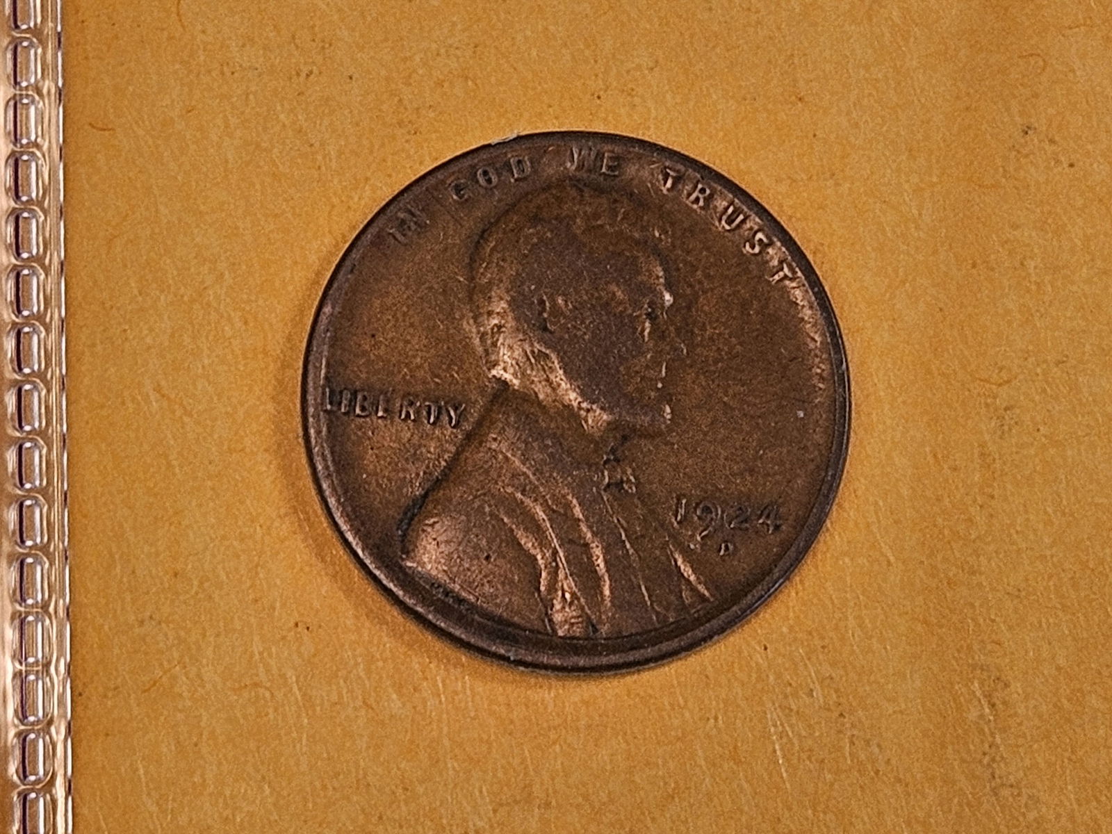 * Semi-Key 1924-D Wheat cent: In Very Good plus 