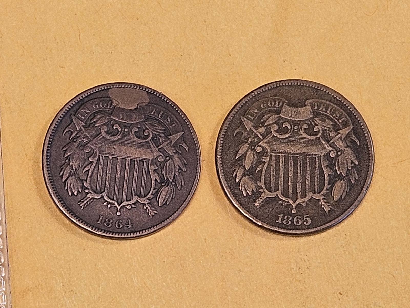 1864 and 1865 Two Cent pieces - 3