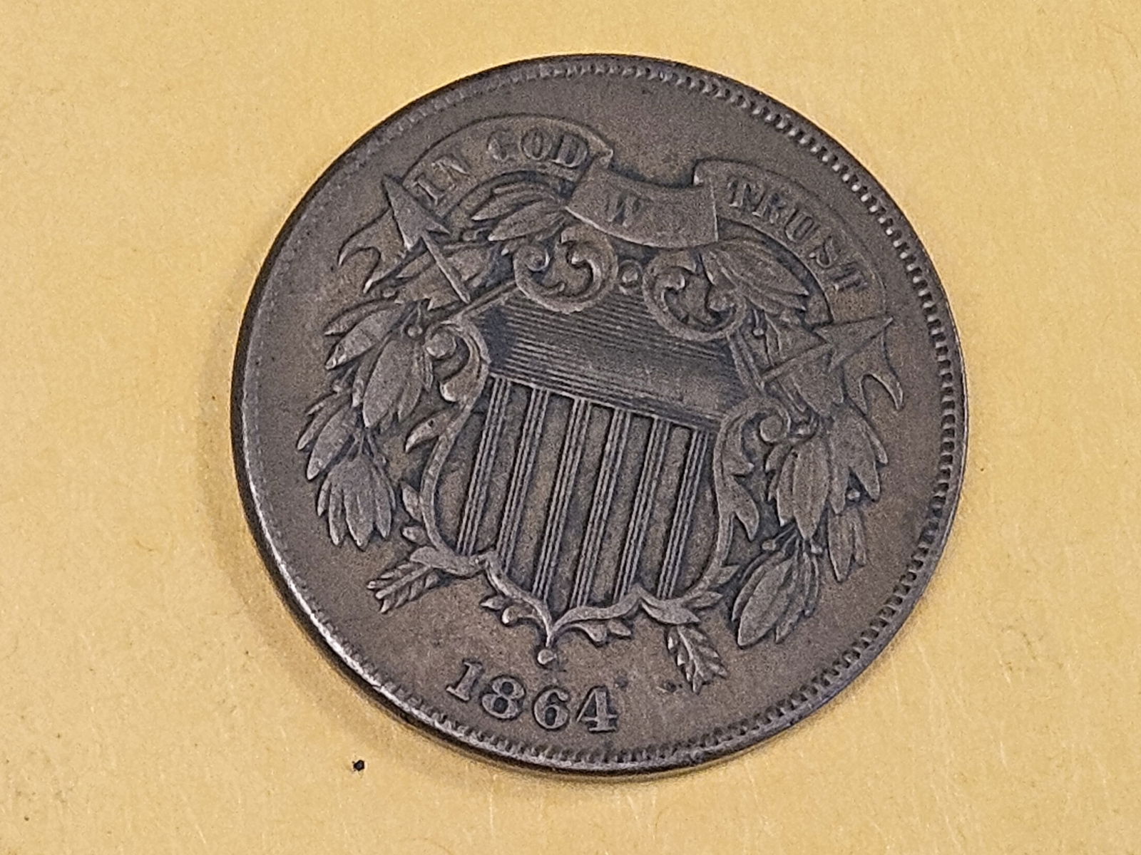 1864 Two Cent piece in Extra Fine (1 of 4)
