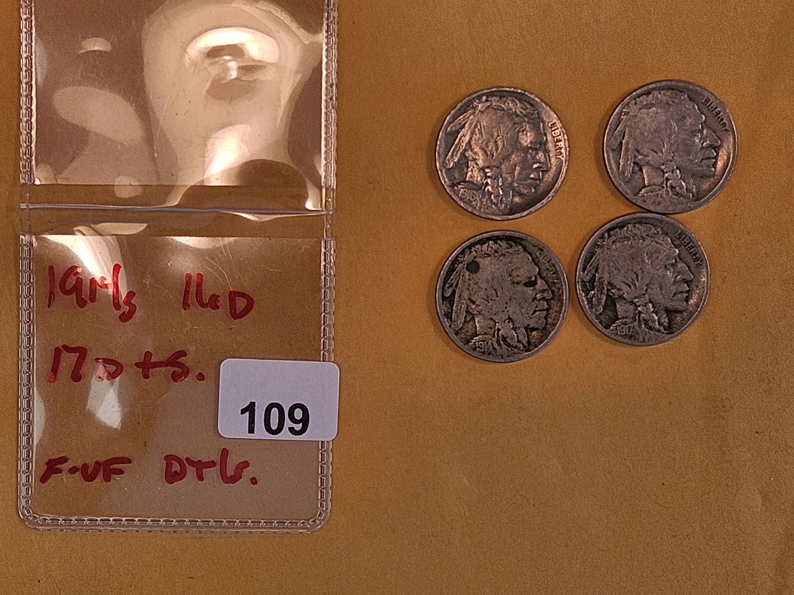 Four Semi-Key Buffalo Nickels in Fine to Very Fine - details - 2