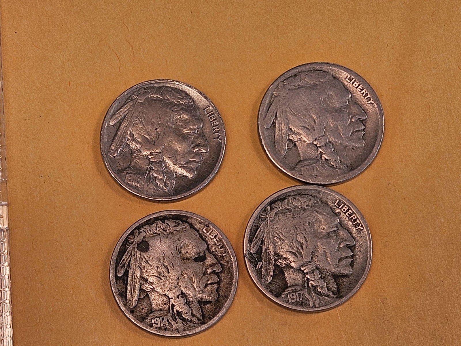 Four Semi-Key Buffalo Nickels in Fine to Very Fine - details - 3
