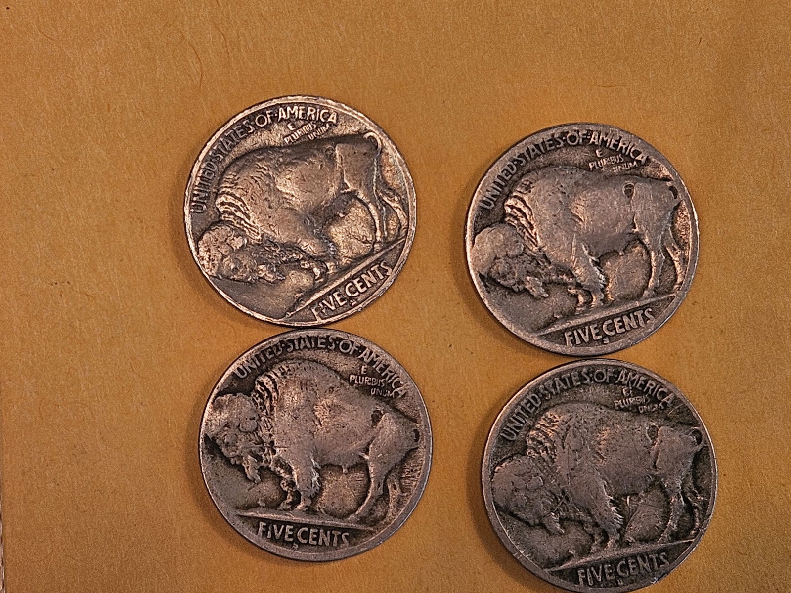Four Semi-Key Buffalo Nickels in Fine to Very Fine - details - 4