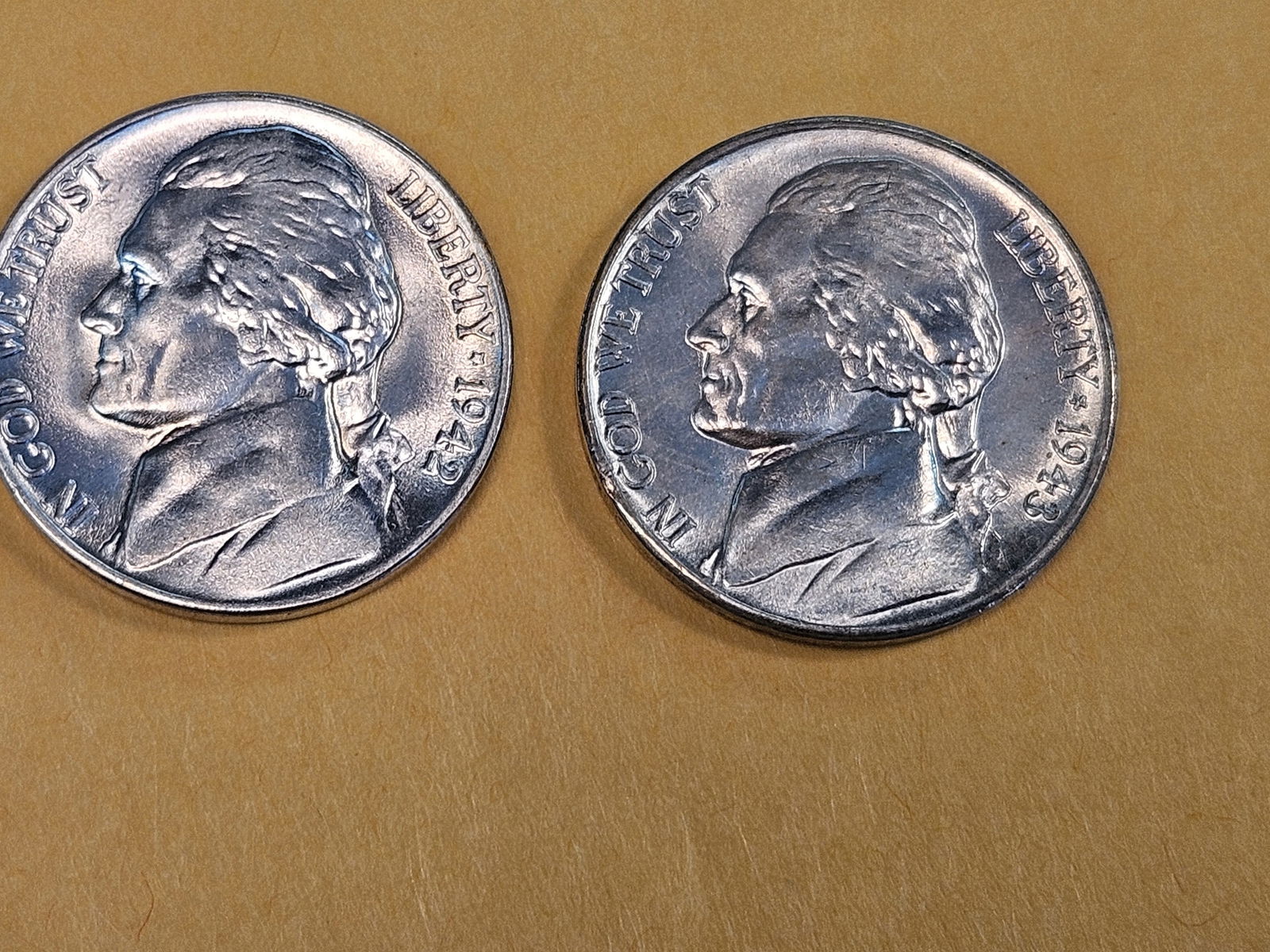 Two GEM Brilliant Uncirculated Silver Wartime Jefferson Nickels - 3