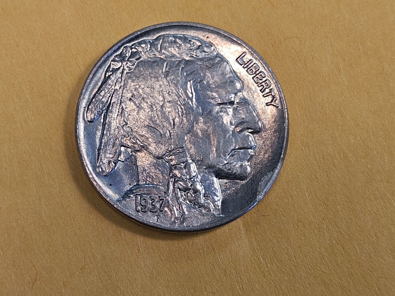 GEM Brilliant Uncirculated 1937 Buffalo Nickel: Great Luster 
