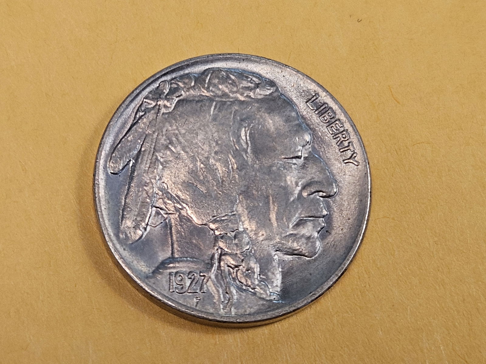 GEM Brilliant Uncirculated 1927 Buffalo Nickel: Nice luster