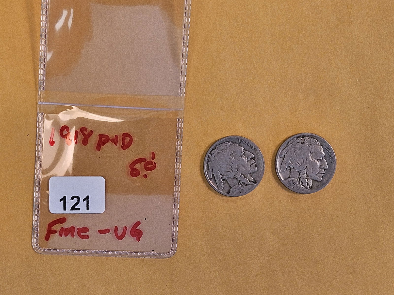 Two Better Date 1918 and 1918-D Buffalo Nickels - 2
