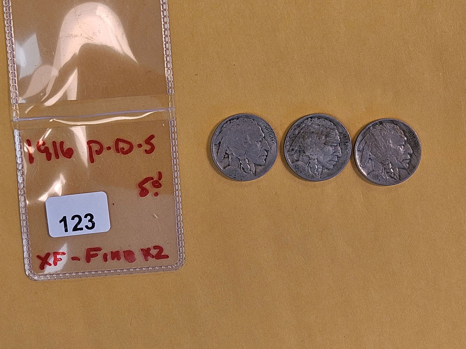 1916, 1916-D and 1916-S Buffalo Nickels - 2