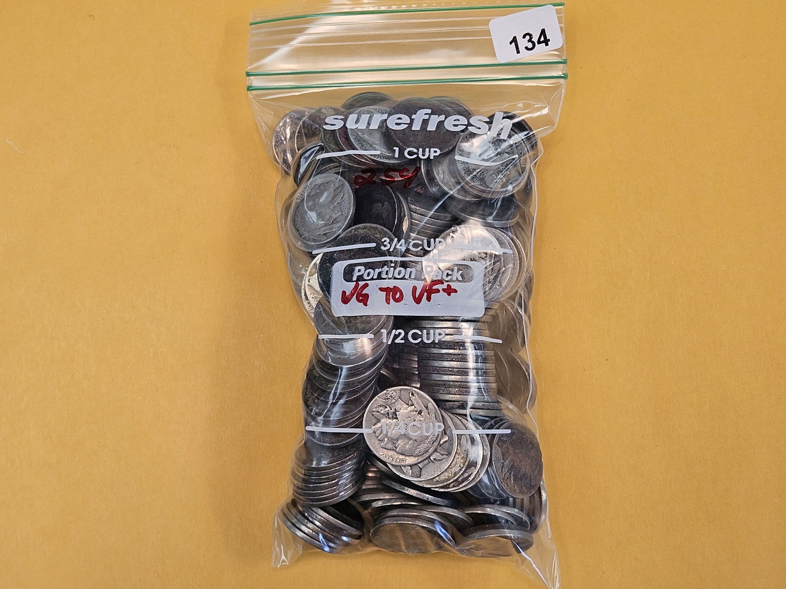 TWO HUNDRED Fifty-Four Buffalo Nickels: All in Very Good to Very Fine plus 