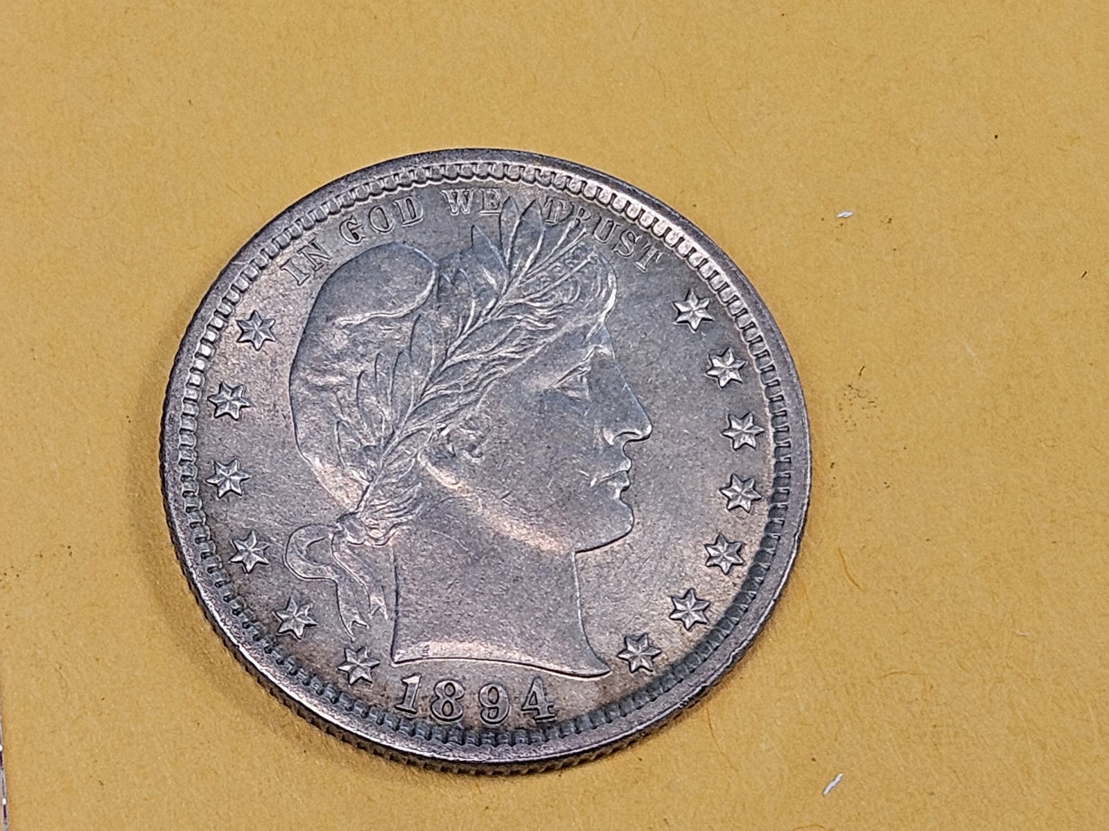Pretty 1894 Barber Quarter in Bright Uncirculated condition - 3