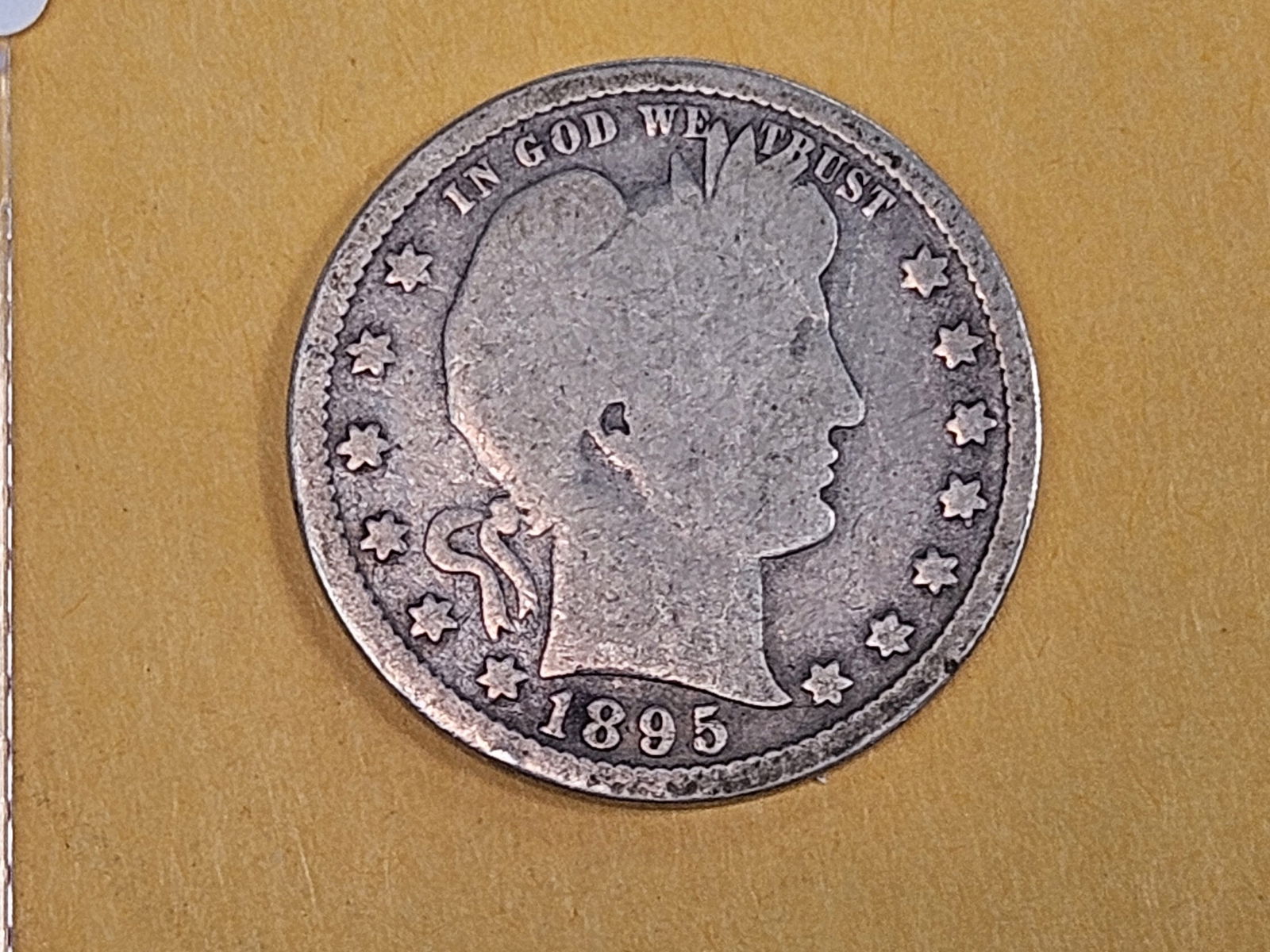 Better 1895-S Barber Quarter in Good plus (1 of 3)