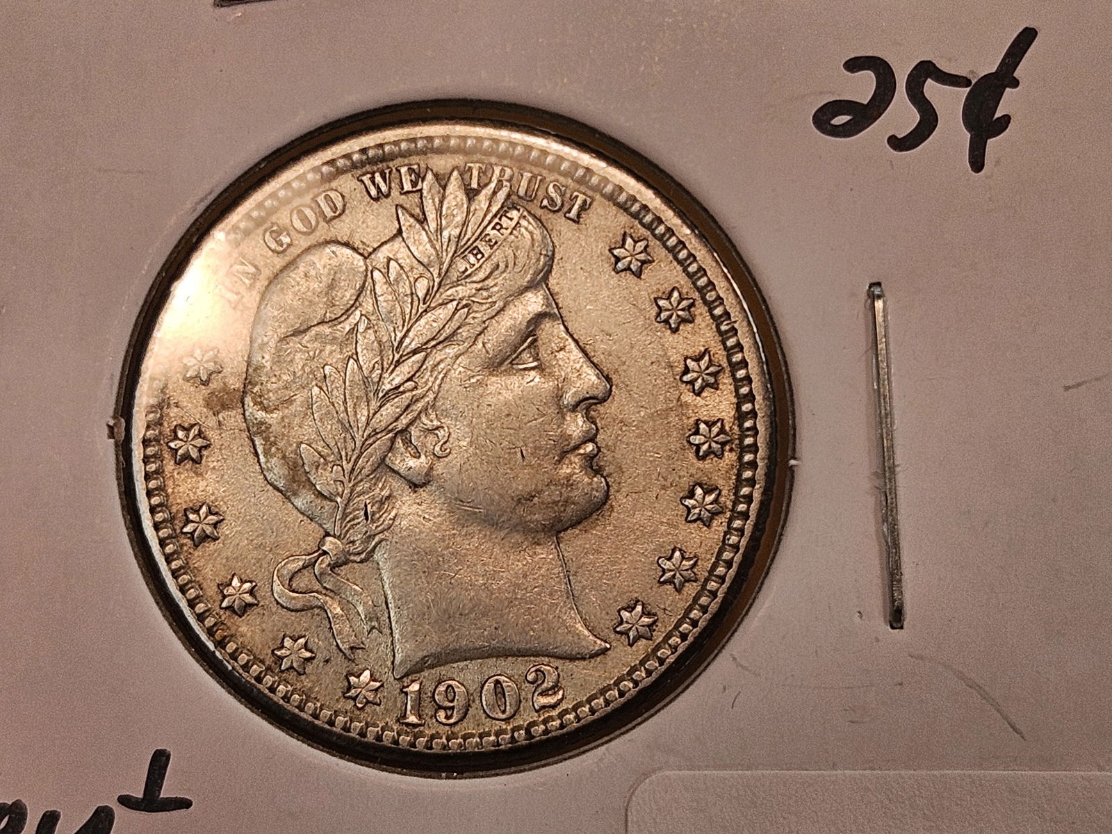 Bright About Uncirculated plus 1902 Barber Quarter - 4