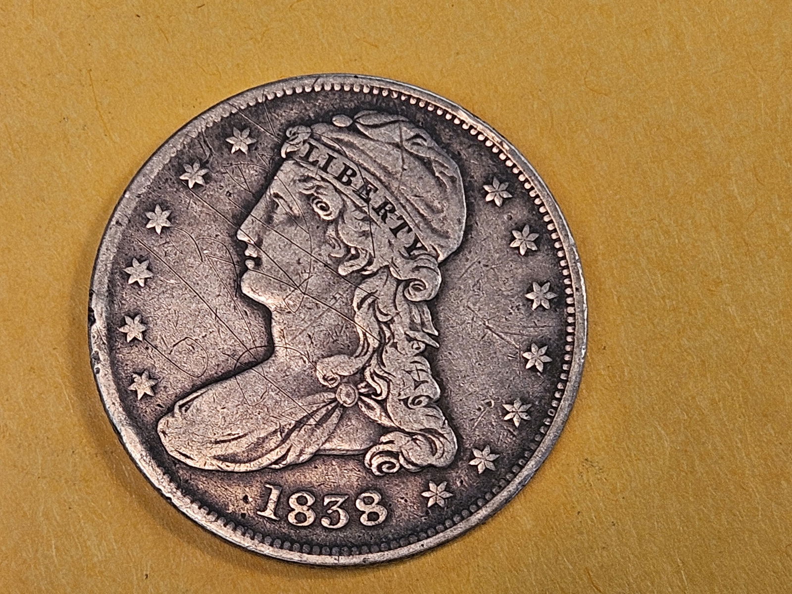 1838 Capped Bust half Dollar in Very Fine plus - 3